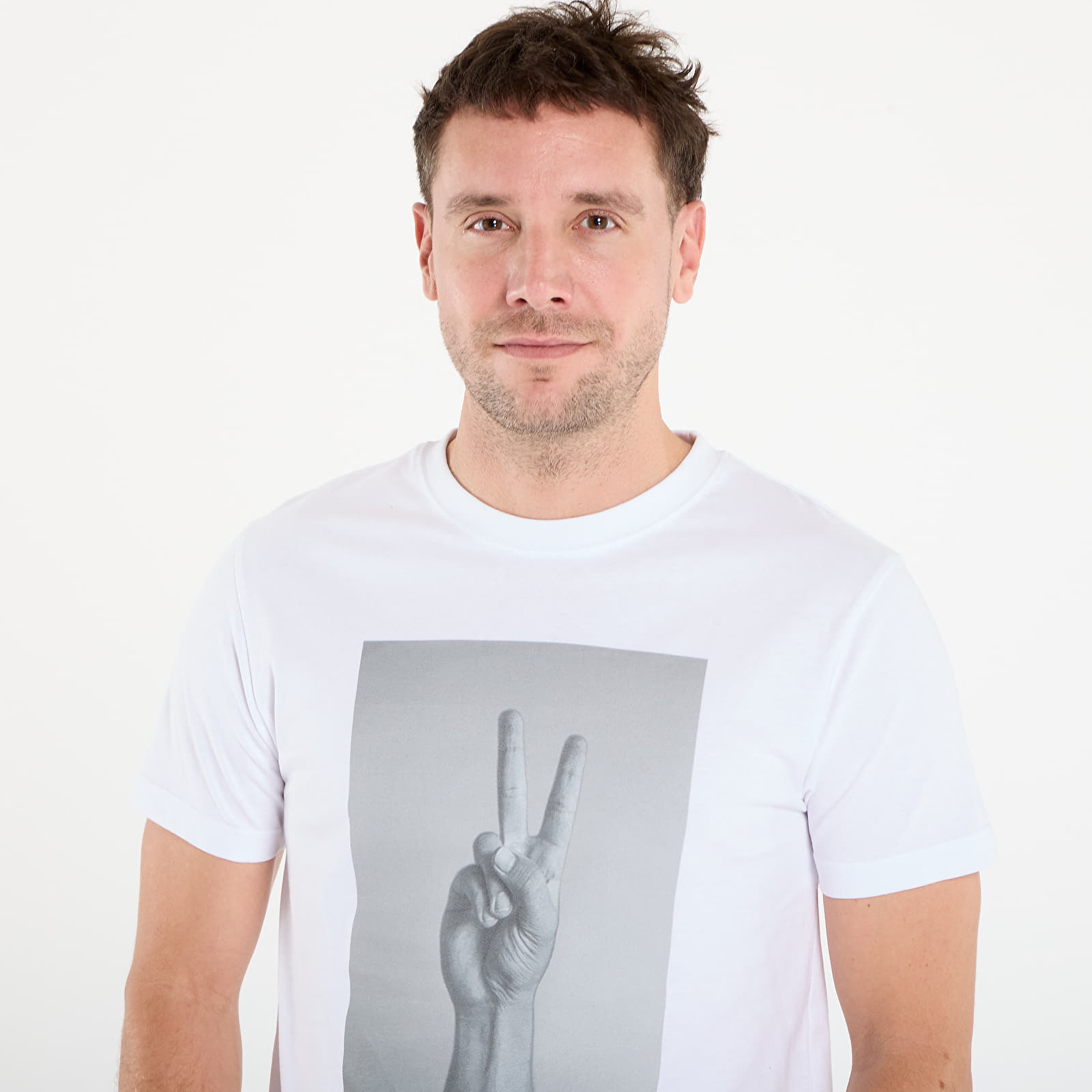 T-shirts Urban Classics Peace Sign Tee White