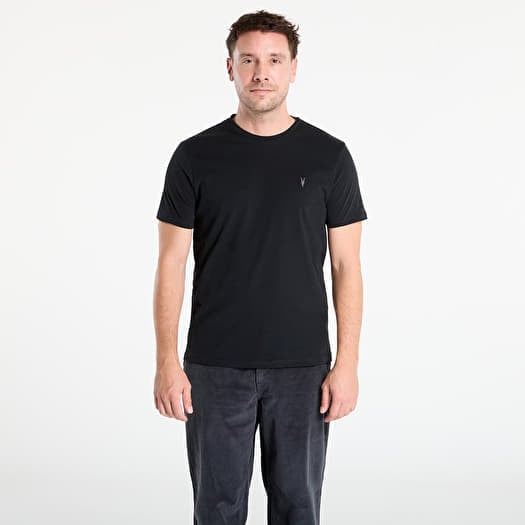 AllSaints Brace Brushed Cotton Crew Neck T-Shirt Jet Black