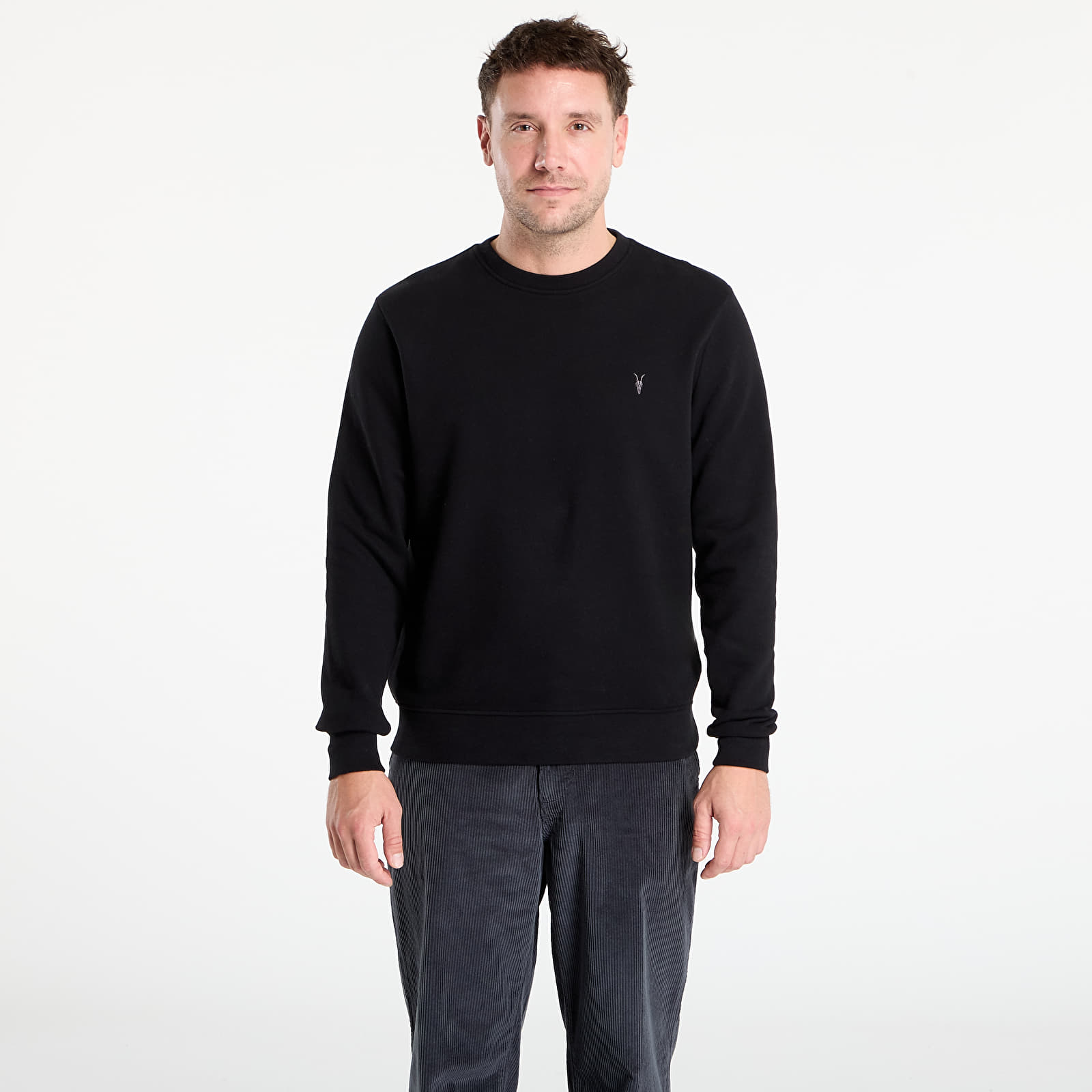Sweatshirts AllSaints Raven Crew Neck Ramskull Sweatshirt Black
