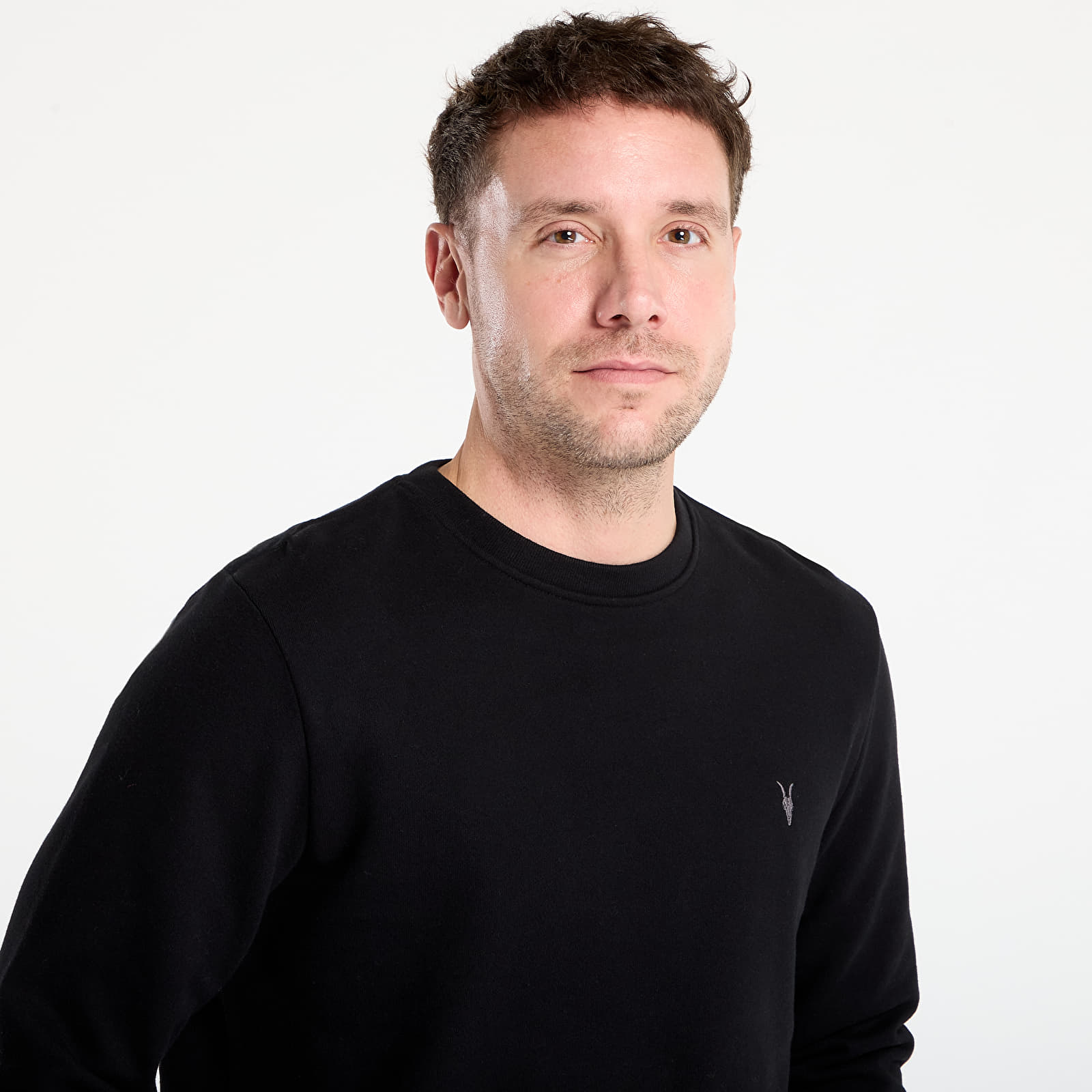 Sweatshirts AllSaints Raven Crew Neck Ramskull Sweatshirt Black