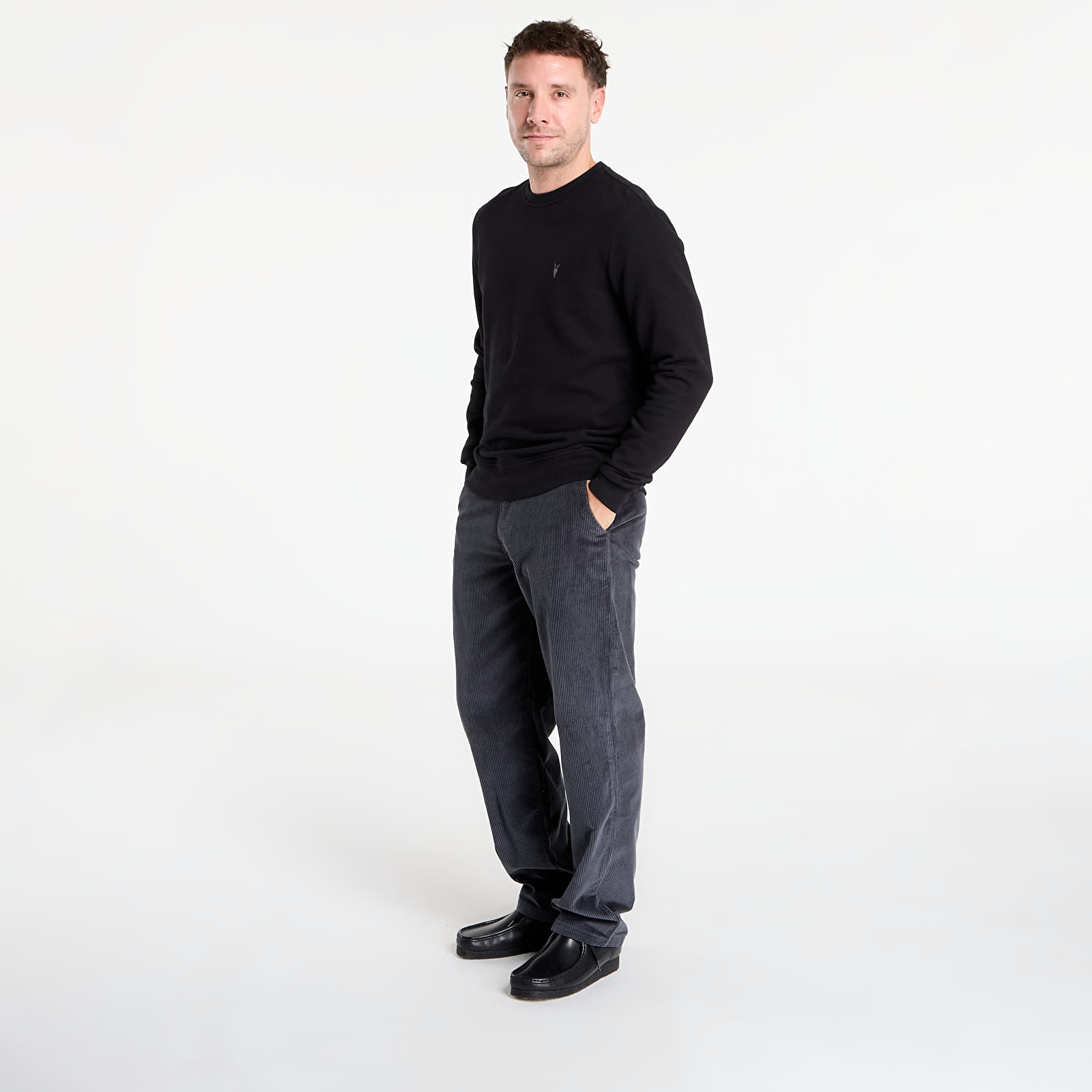 Sweatshirts AllSaints Raven Crew Neck Ramskull Sweatshirt Black