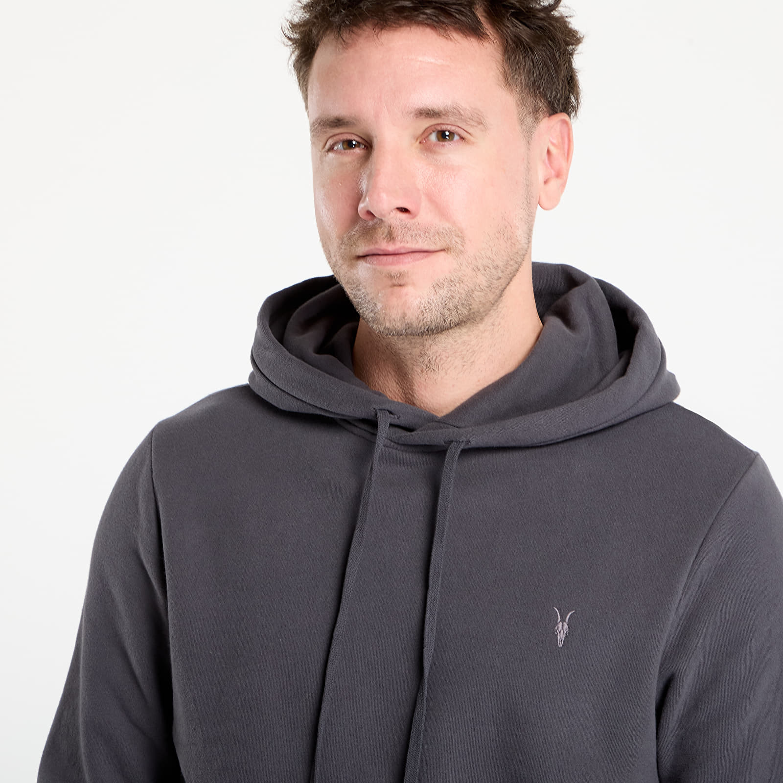 Sweatshirts AllSaints Raven Pullover Ramskull Hoodie Carter Grey