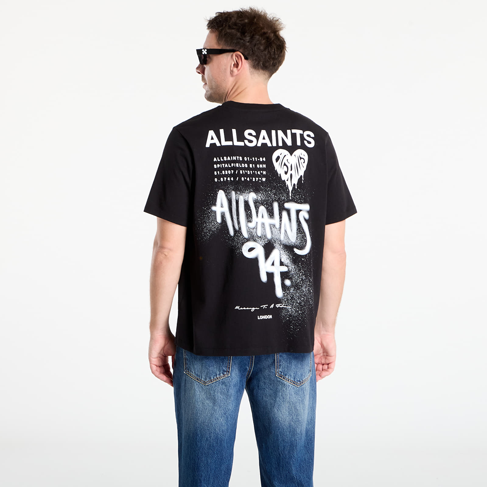 Trička AllSaints Poster Graphic Boyfriend T-Shirt Black