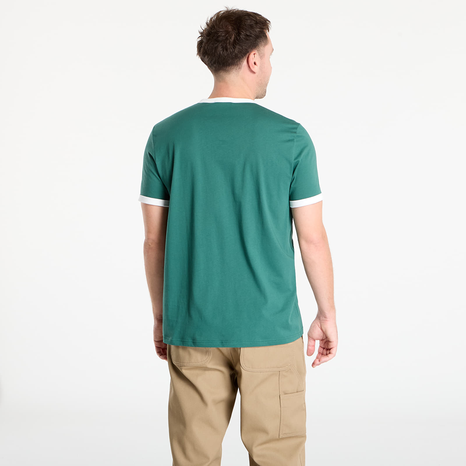 Tricouri bărbați FRED PERRY Ringer T-Shirt Sport Green/ Snow White
