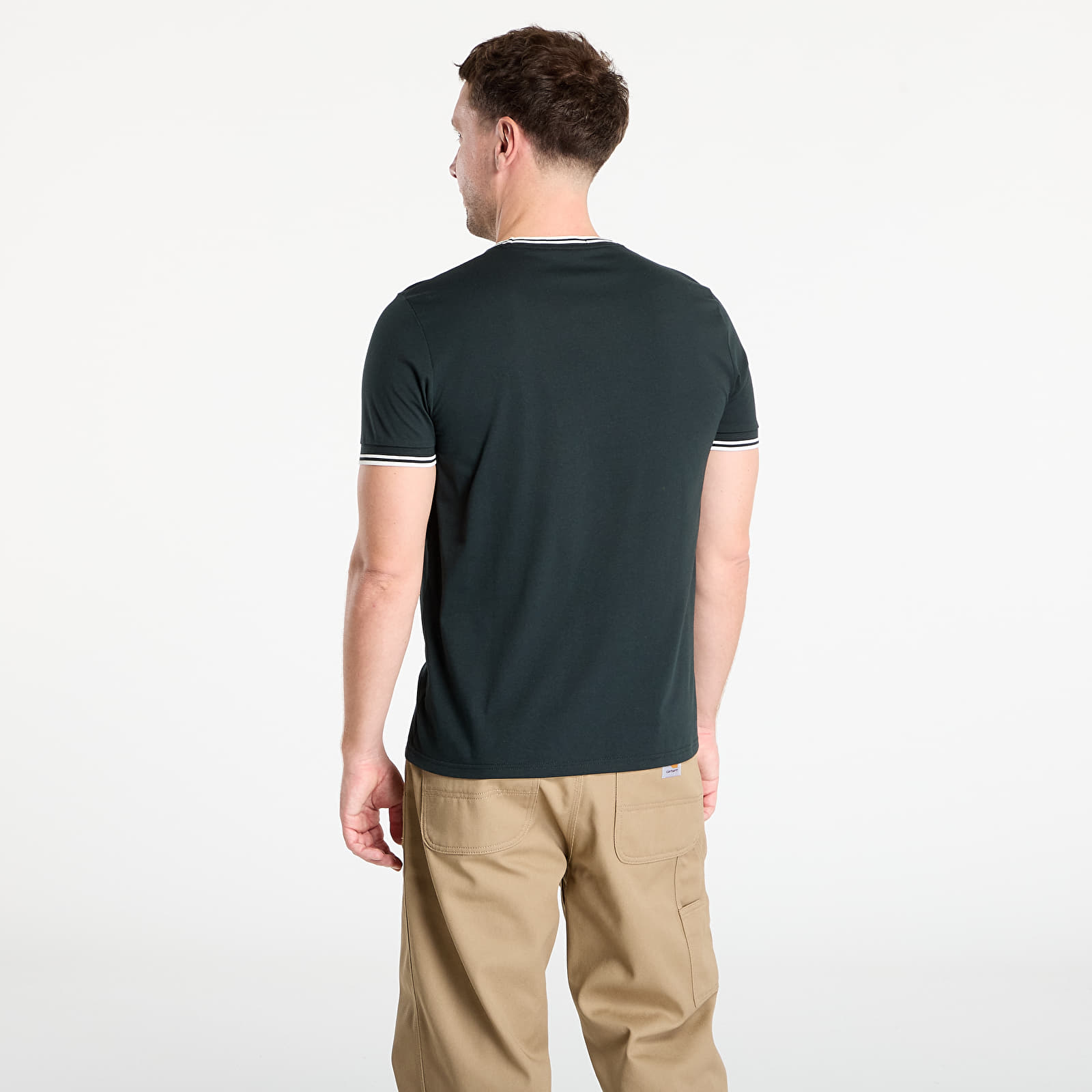 Tricouri bărbați FRED PERRY Twin Tipped T-Shirt Night Green/ Snow White