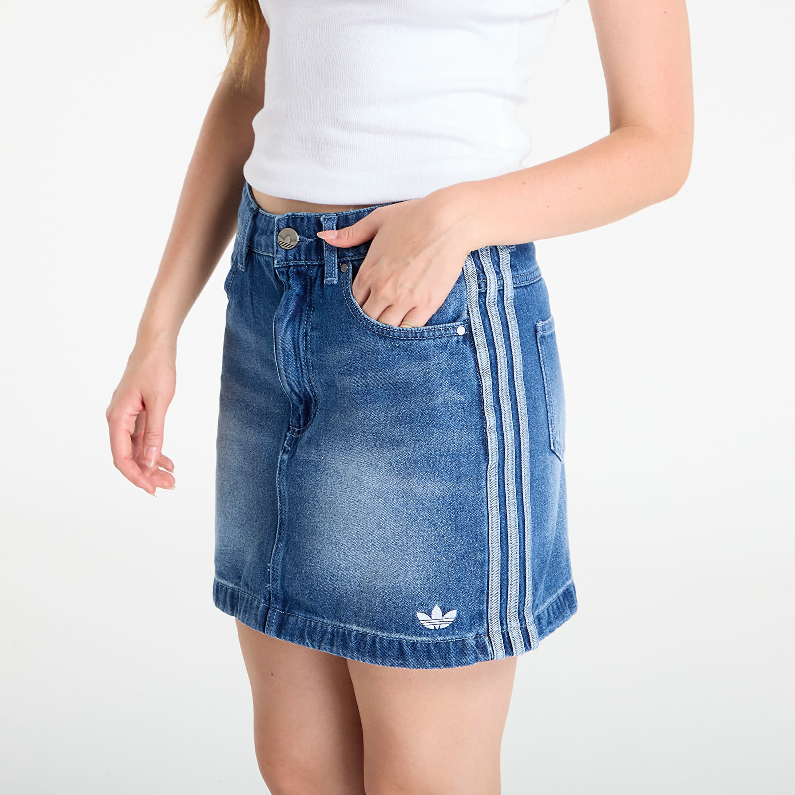 Röcke adidas 3-Stripes Denim Mini Skirt Indigo Denim