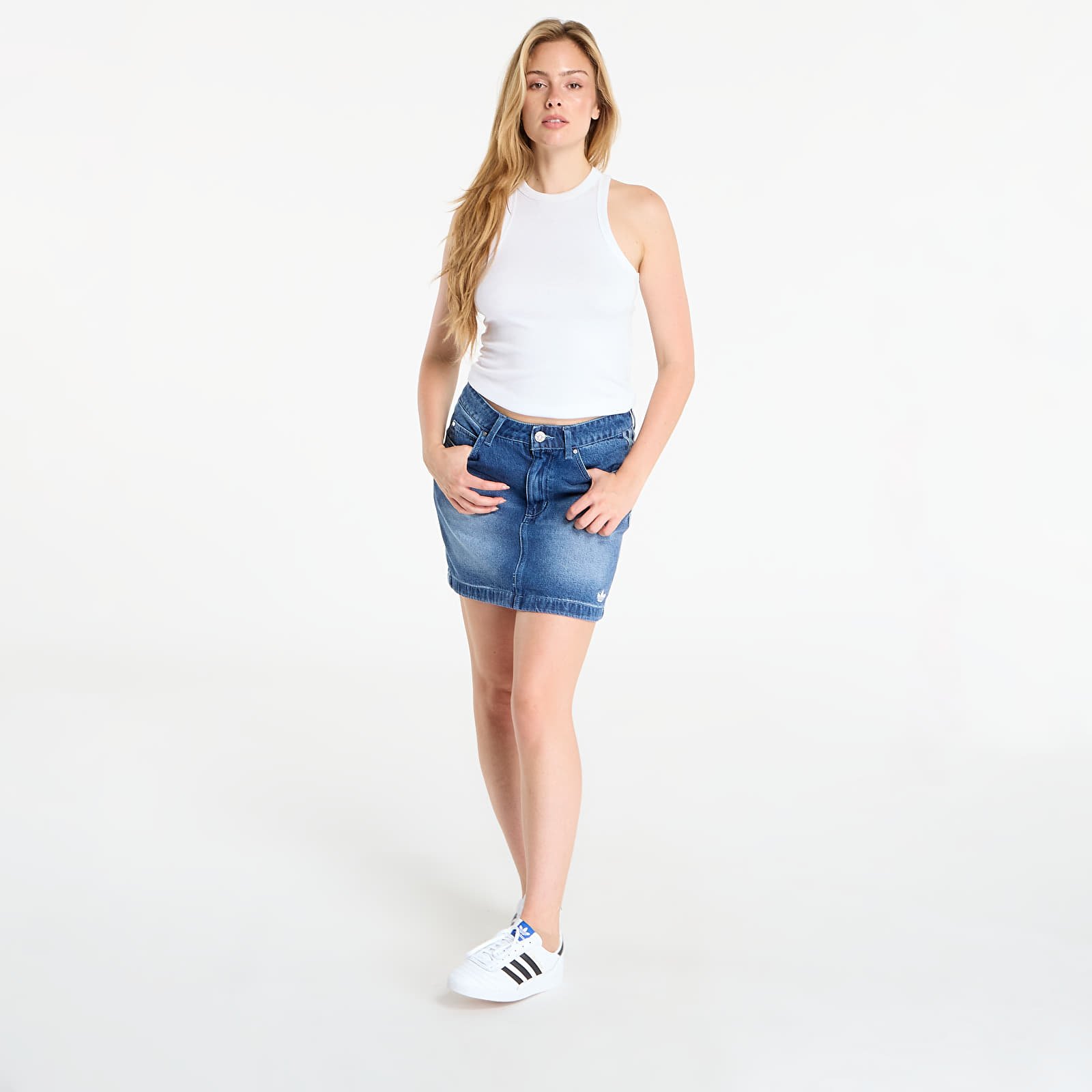 Röcke adidas 3-Stripes Denim Mini Skirt Indigo Denim