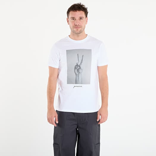 T-shirt Urban Classics Peace Sign Tee White