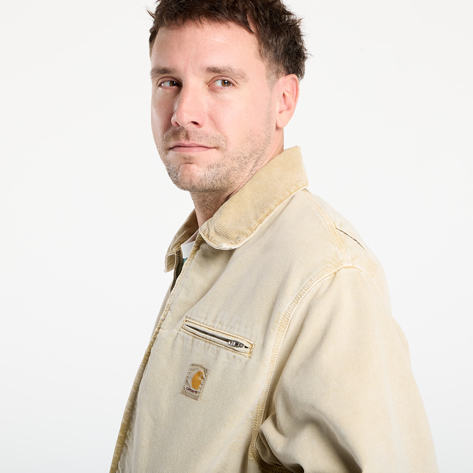 Мъжки якета Carhartt WIP OG Detroit Jacket UNISEX Dusty H Brown Chalk Wash
