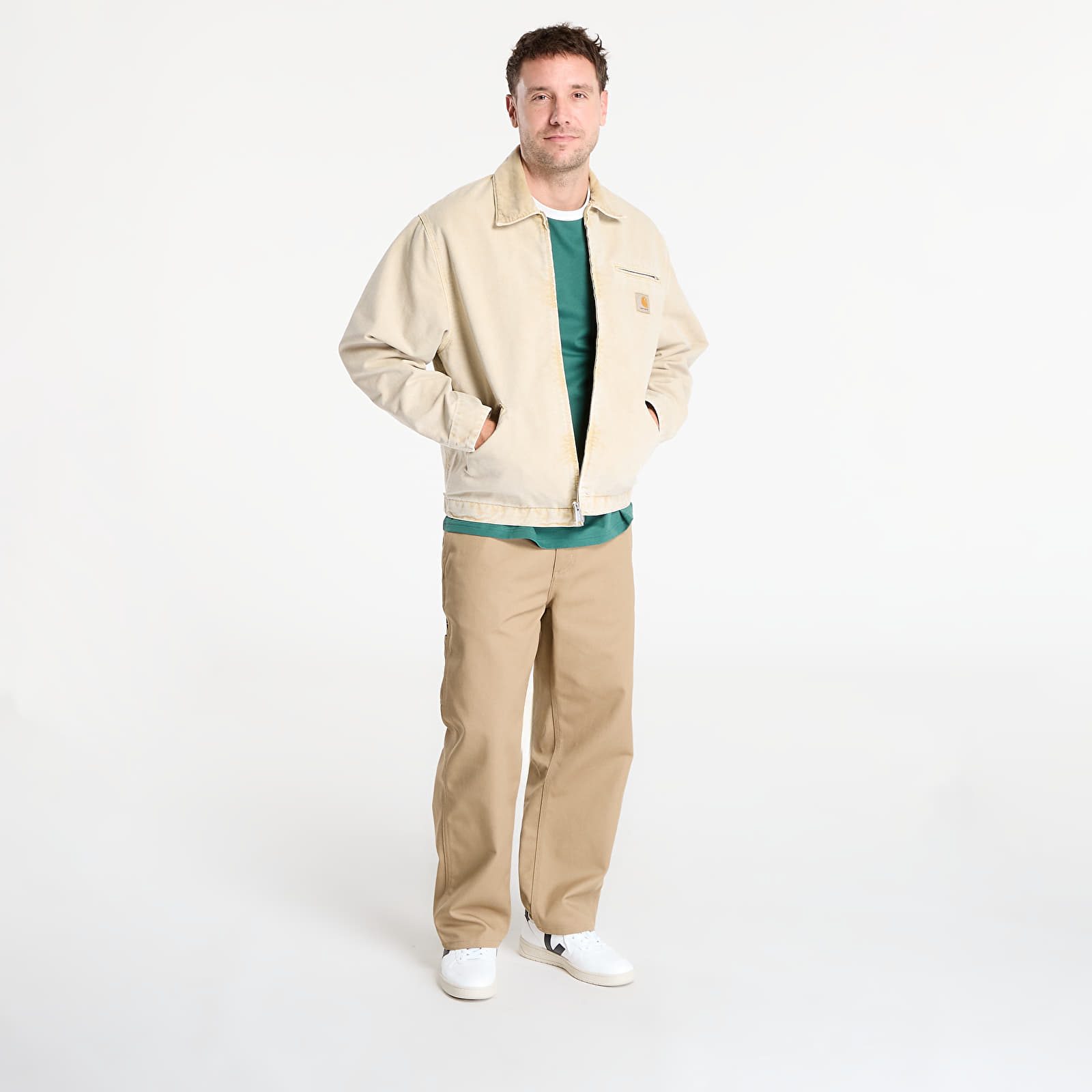 Мъжки якета Carhartt WIP OG Detroit Jacket UNISEX Dusty H Brown Chalk Wash