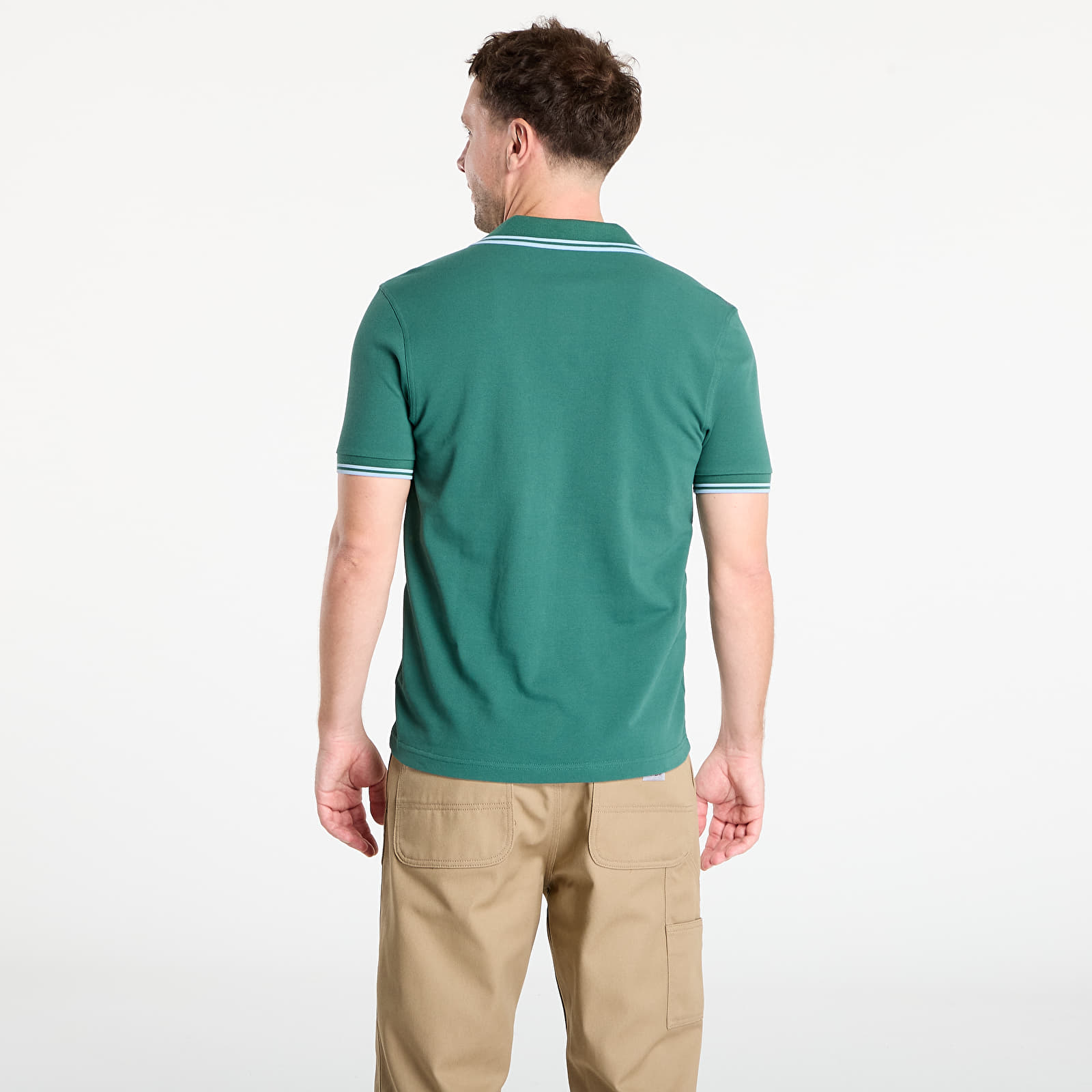 Pánská trička FRED PERRY Twin Tipped Fred Perry Shirt Sport Green /Track Blue /Track Blue