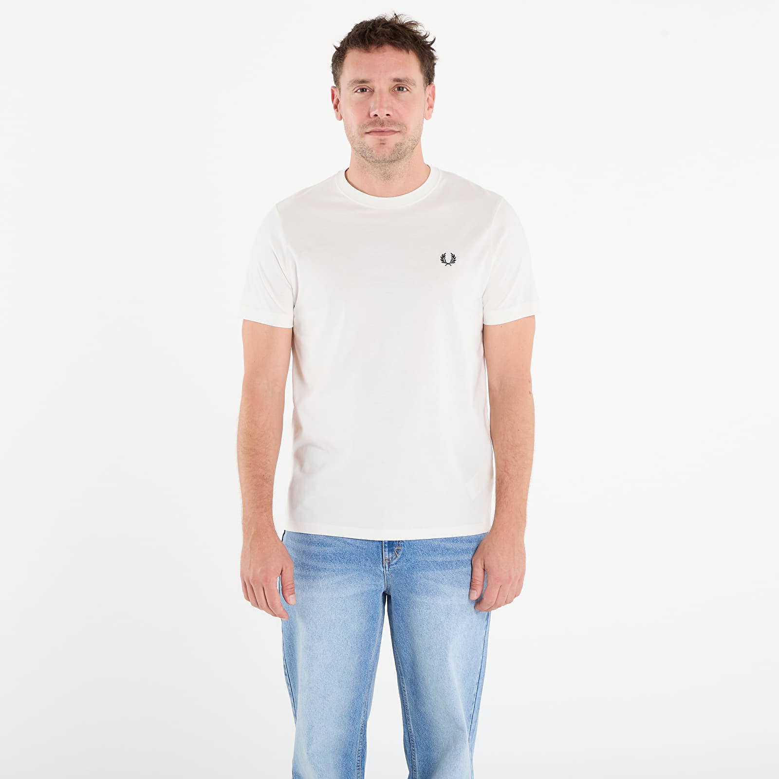 Tricouri bărbați FRED PERRY Crew Neck T-Shirt Snow White