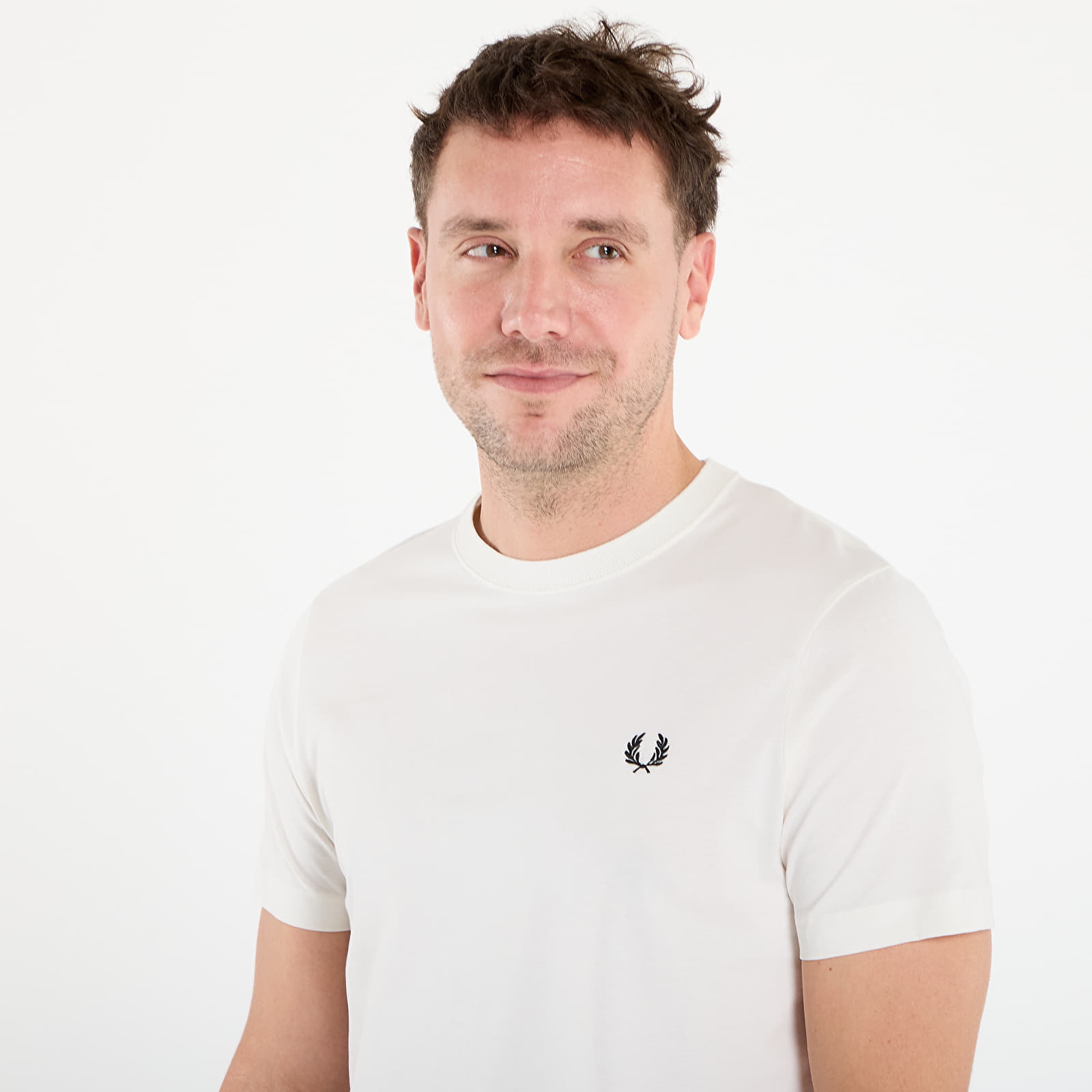 Tricouri bărbați FRED PERRY Crew Neck T-Shirt Snow White