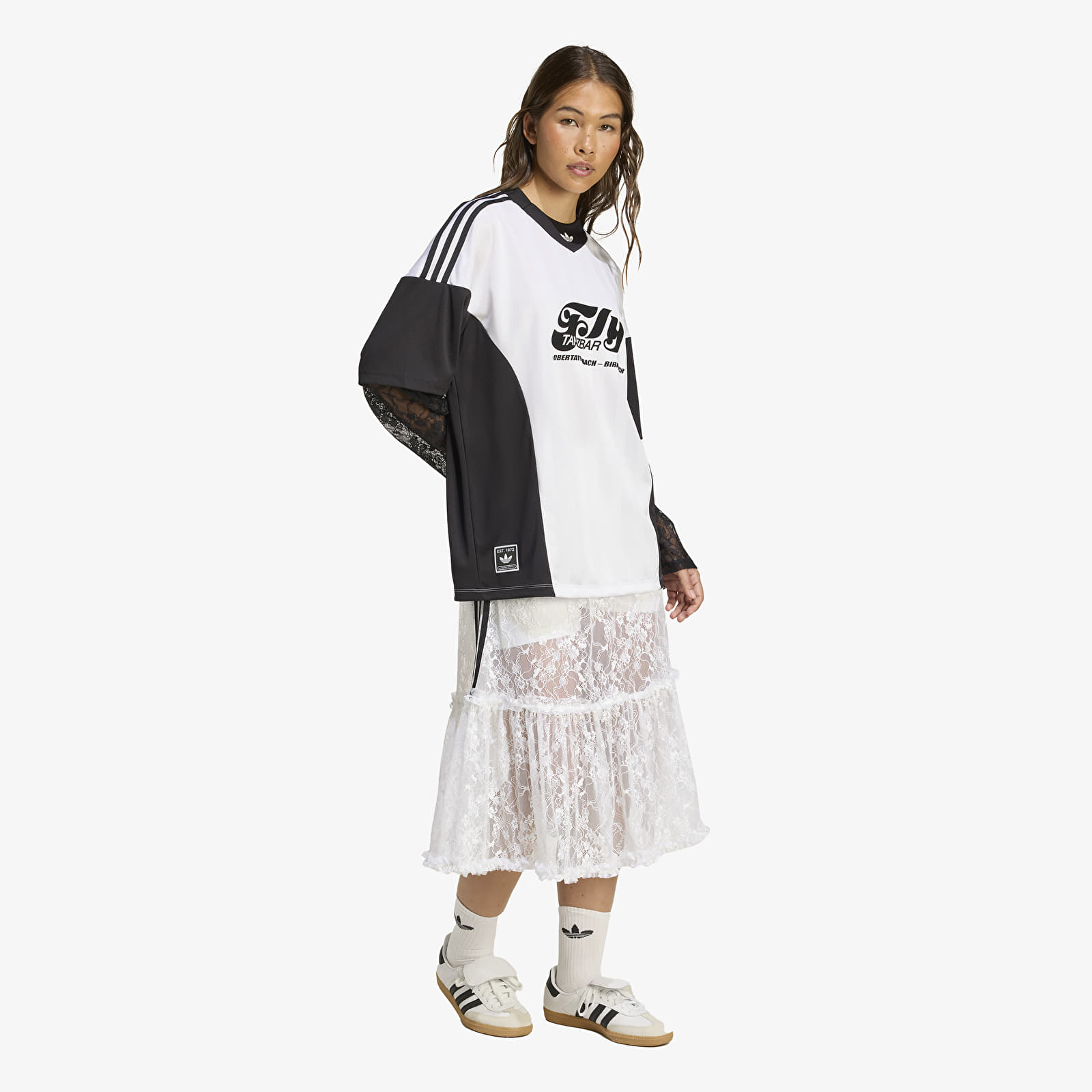 Ženski dresi adidas Originals Longsleeve Lace Jersey White/ Black