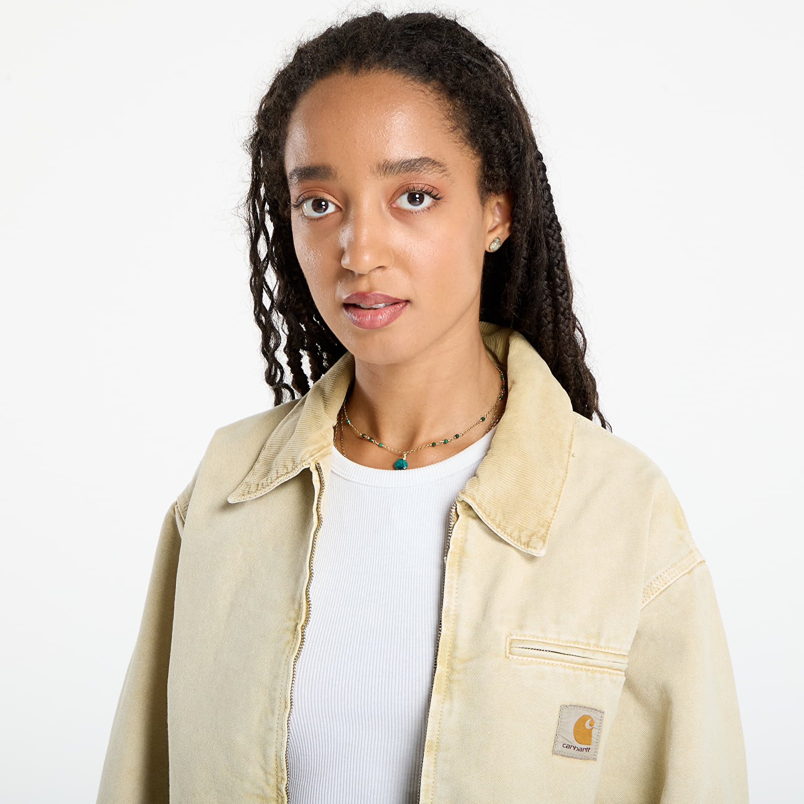 Мъжки якета Carhartt WIP OG Detroit Jacket UNISEX Dusty H Brown Chalk Wash