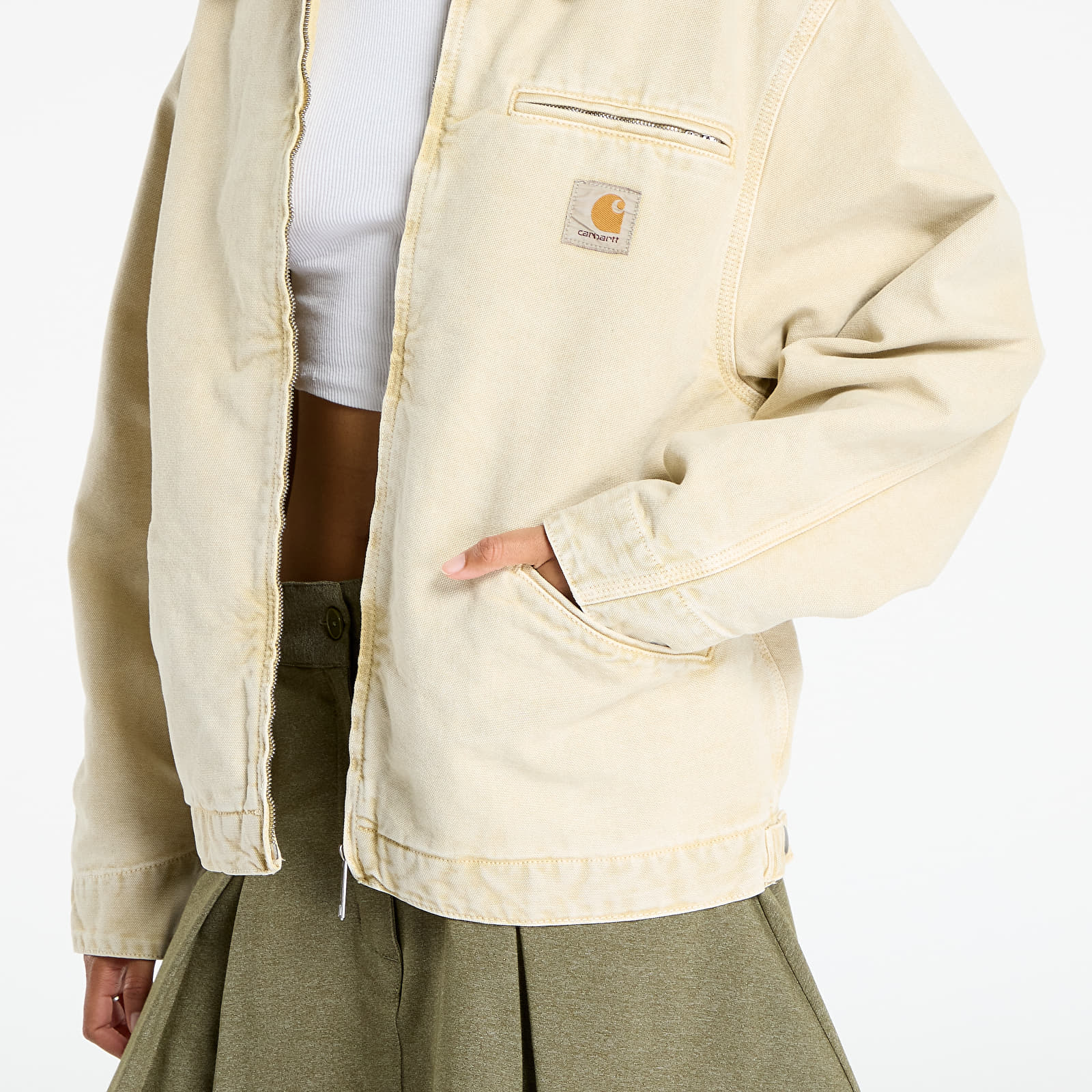 Мъжки якета Carhartt WIP OG Detroit Jacket UNISEX Dusty H Brown Chalk Wash