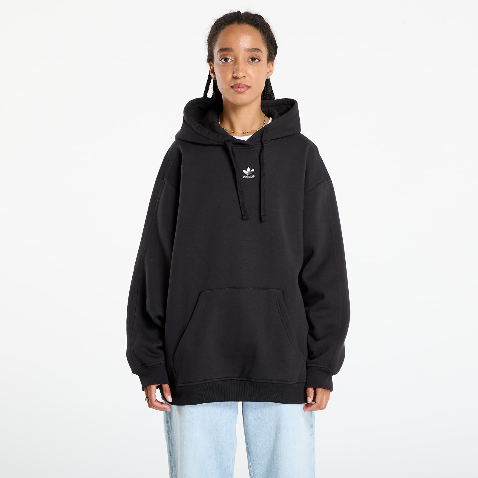 Women's Sweatshirts adidas Essentials Oversized Fleece Hoodie Black