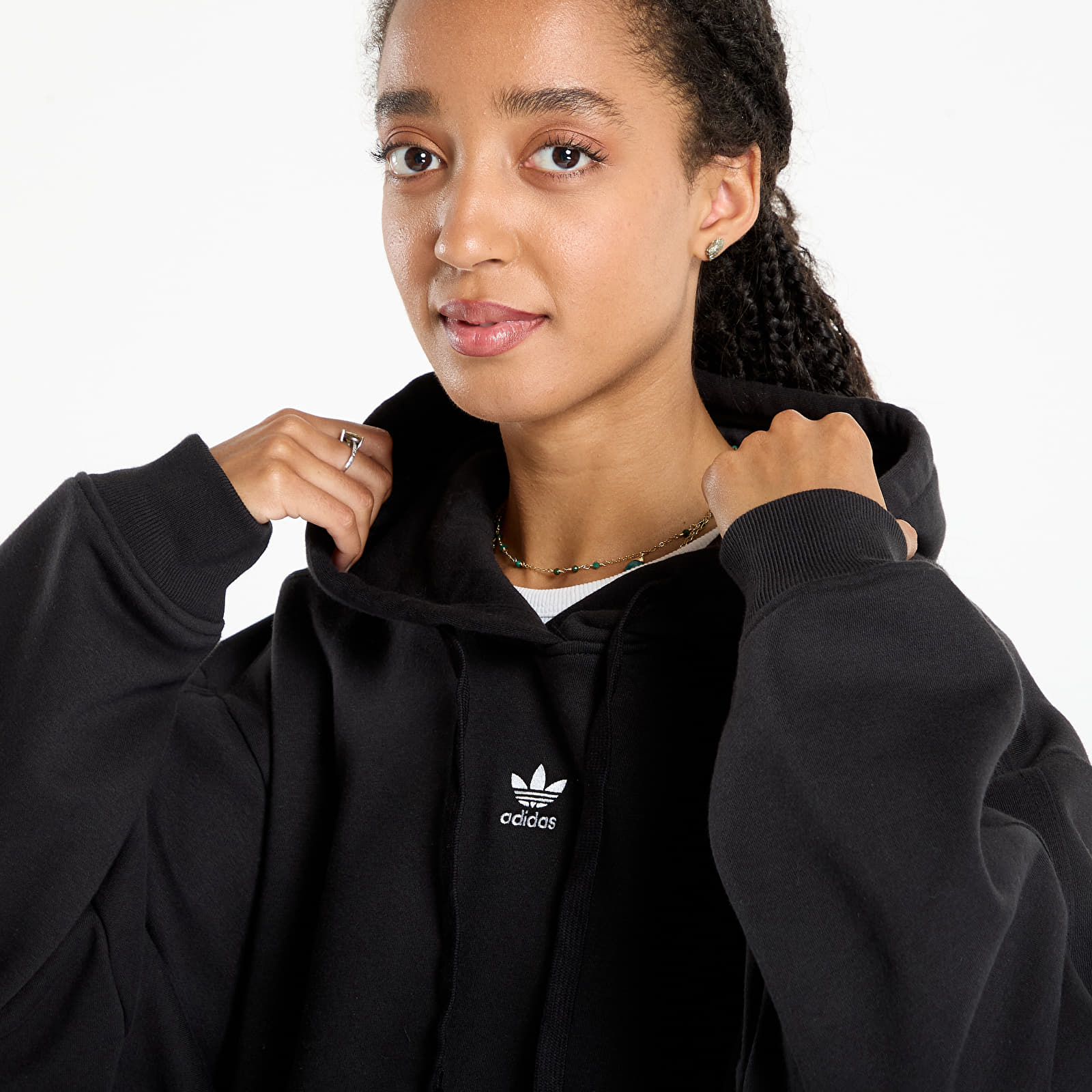 Women's Sweatshirts adidas Essentials Oversized Fleece Hoodie Black