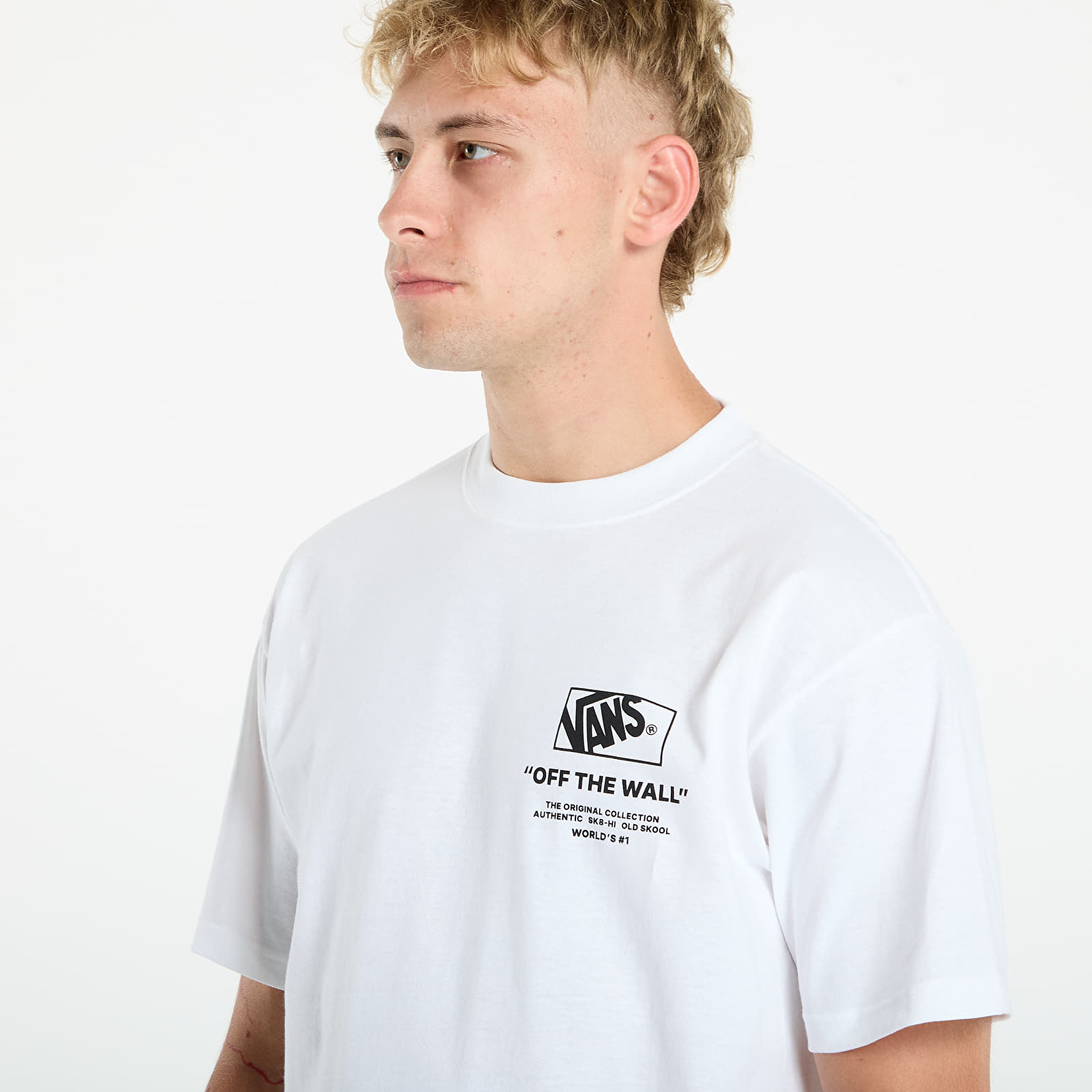 Men's T-shirts Vans Stacked Hi Ss Tee White
