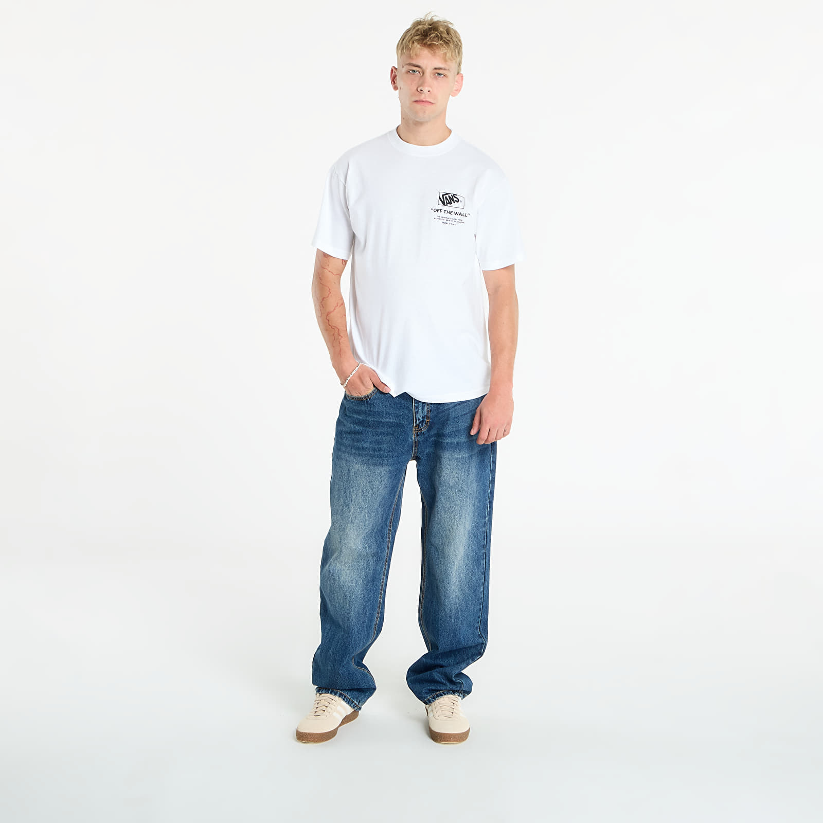Men's T-shirts Vans Stacked Hi Ss Tee White