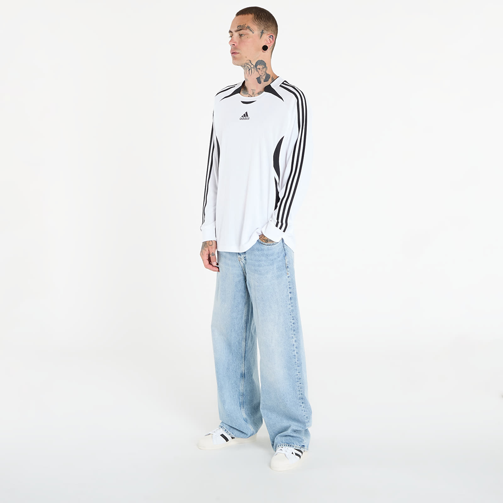 Moške majice  adidas Teamgeist Adicolor Long Sleeve T-Shirt White