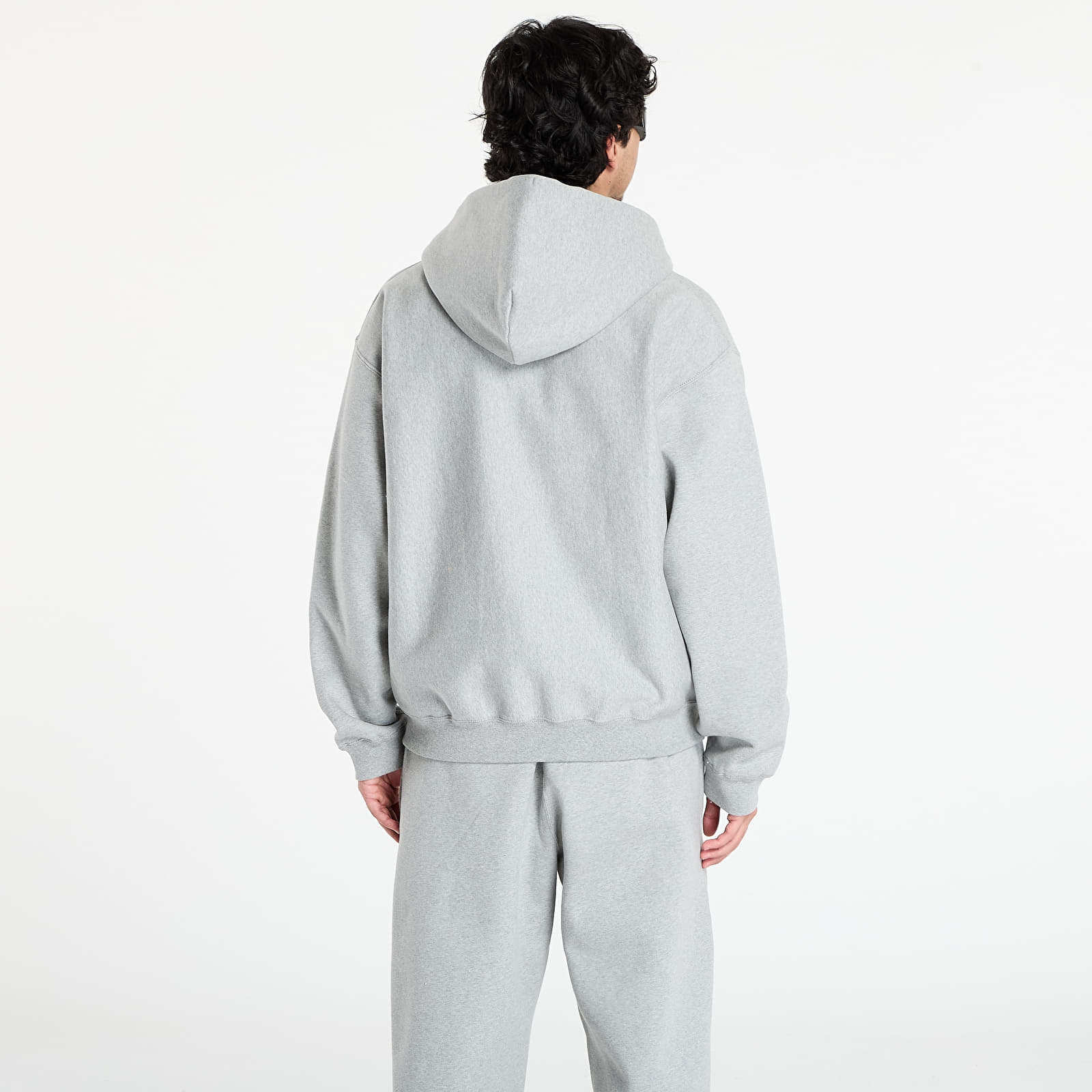 Men's sweatshirts Nike Solo Swoosh Men's Full-Zip Fleece Hoodie Dk Grey Heather/ Lt Smoke Grey/ White