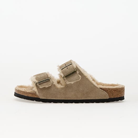 Birkenstock Arizona Shearling Suede Leather/ Fur Taupe