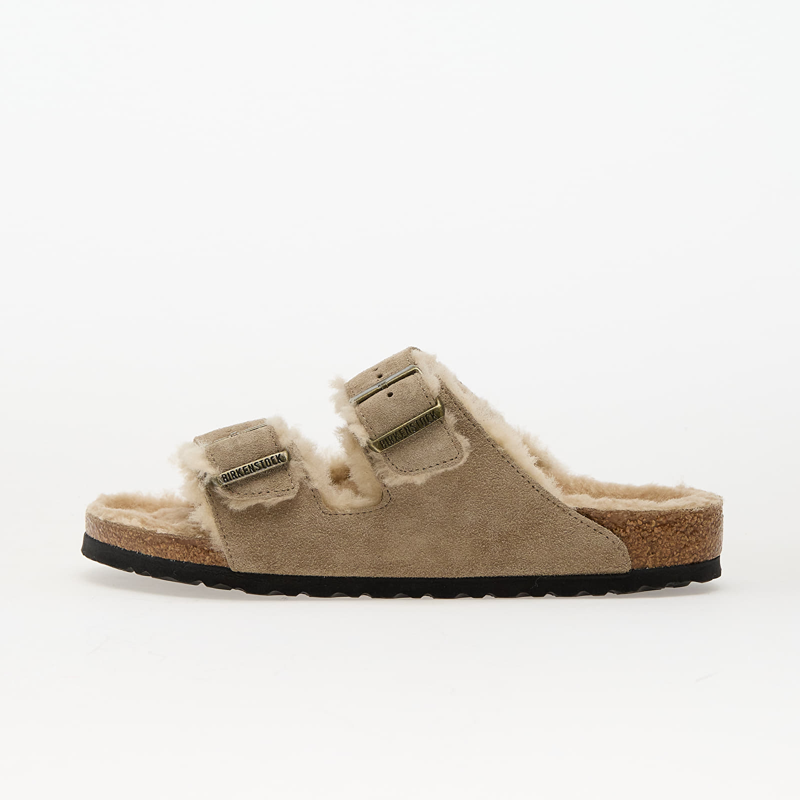 Moški čevlji Birkenstock Arizona Shearling Suede Leather/ Fur Taupe