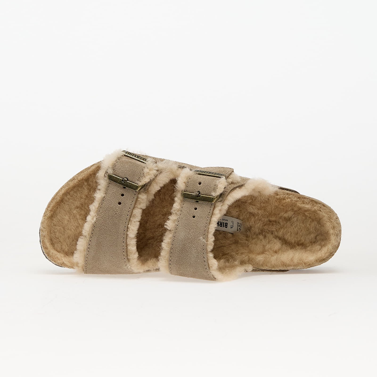 Moški čevlji Birkenstock Arizona Shearling Suede Leather/ Fur Taupe