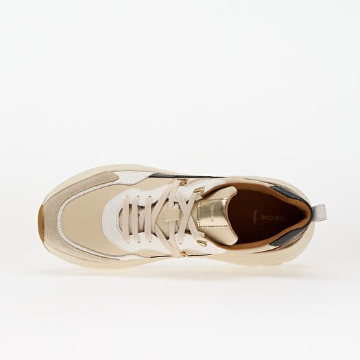 Geox D Diamond E Sneakers voor dames, wit/zand, 38 EU, white sand, 38 EU