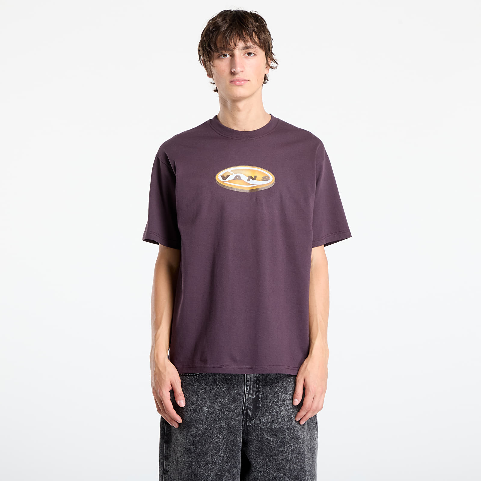 Moške majice Vans 3D Retroval Short Sleeve Tee Dark Port