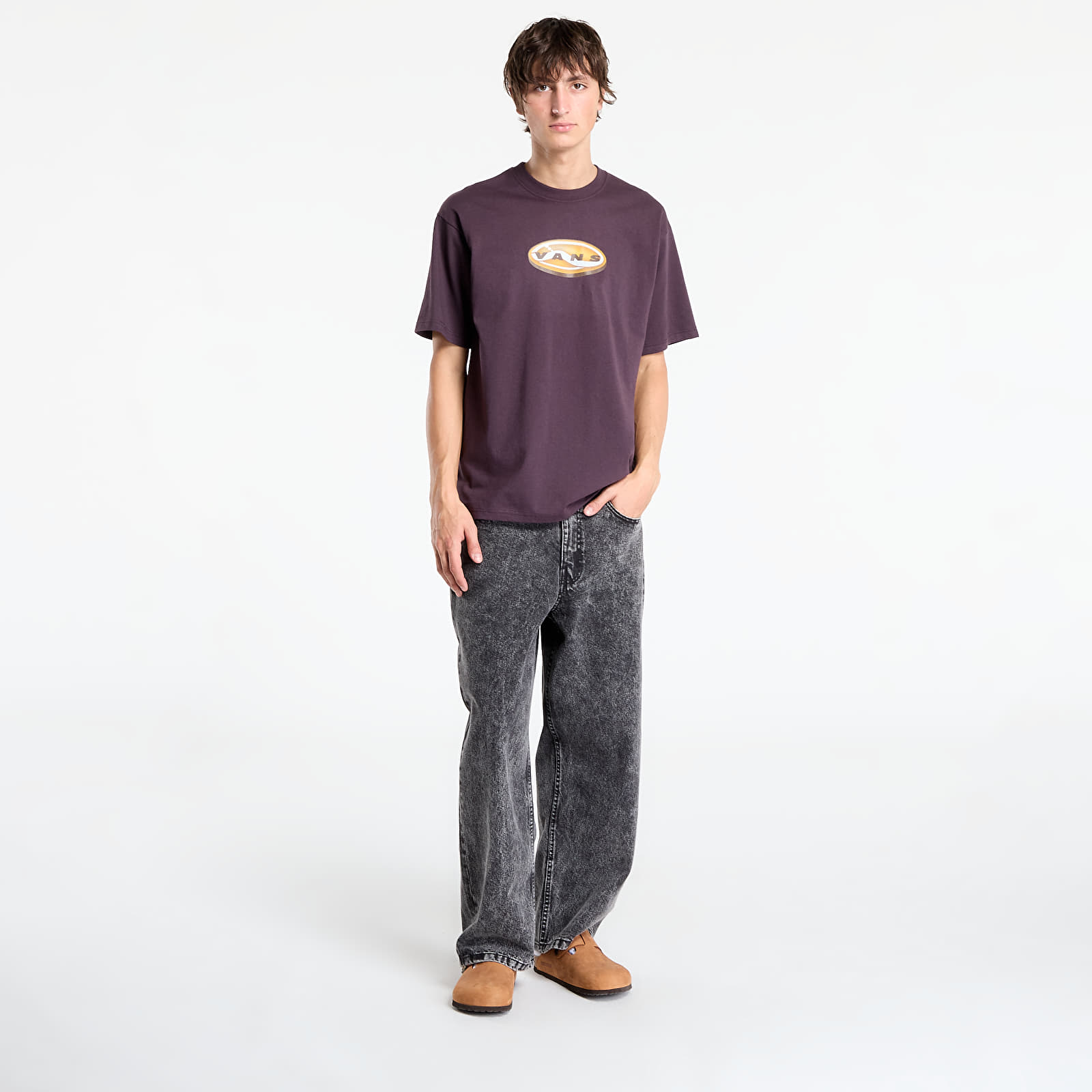 Moške majice Vans 3D Retroval Short Sleeve Tee Dark Port