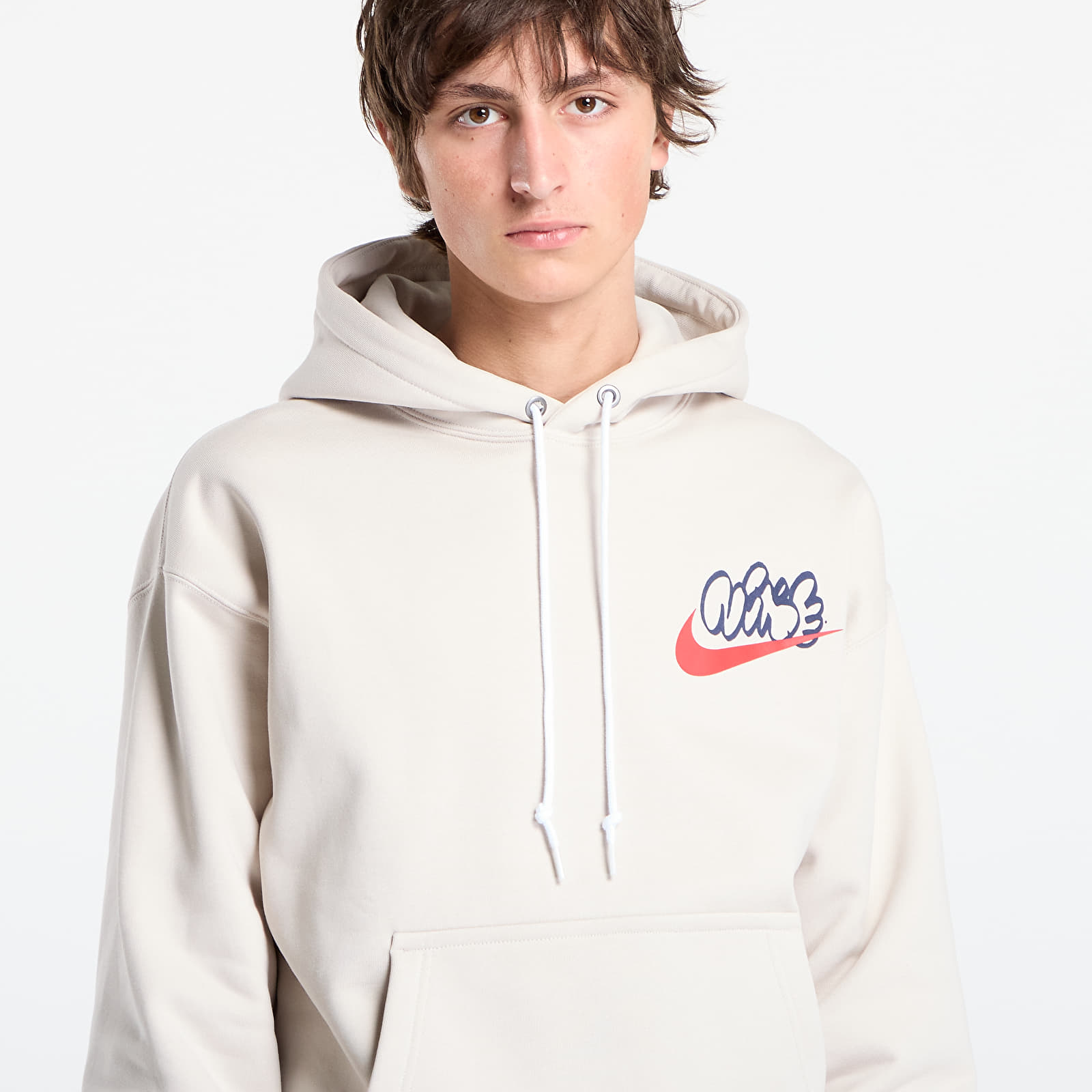Men's sweatshirts Nike Solo Swoosh Men's Fleece Hoodie Lt Orewood Brn