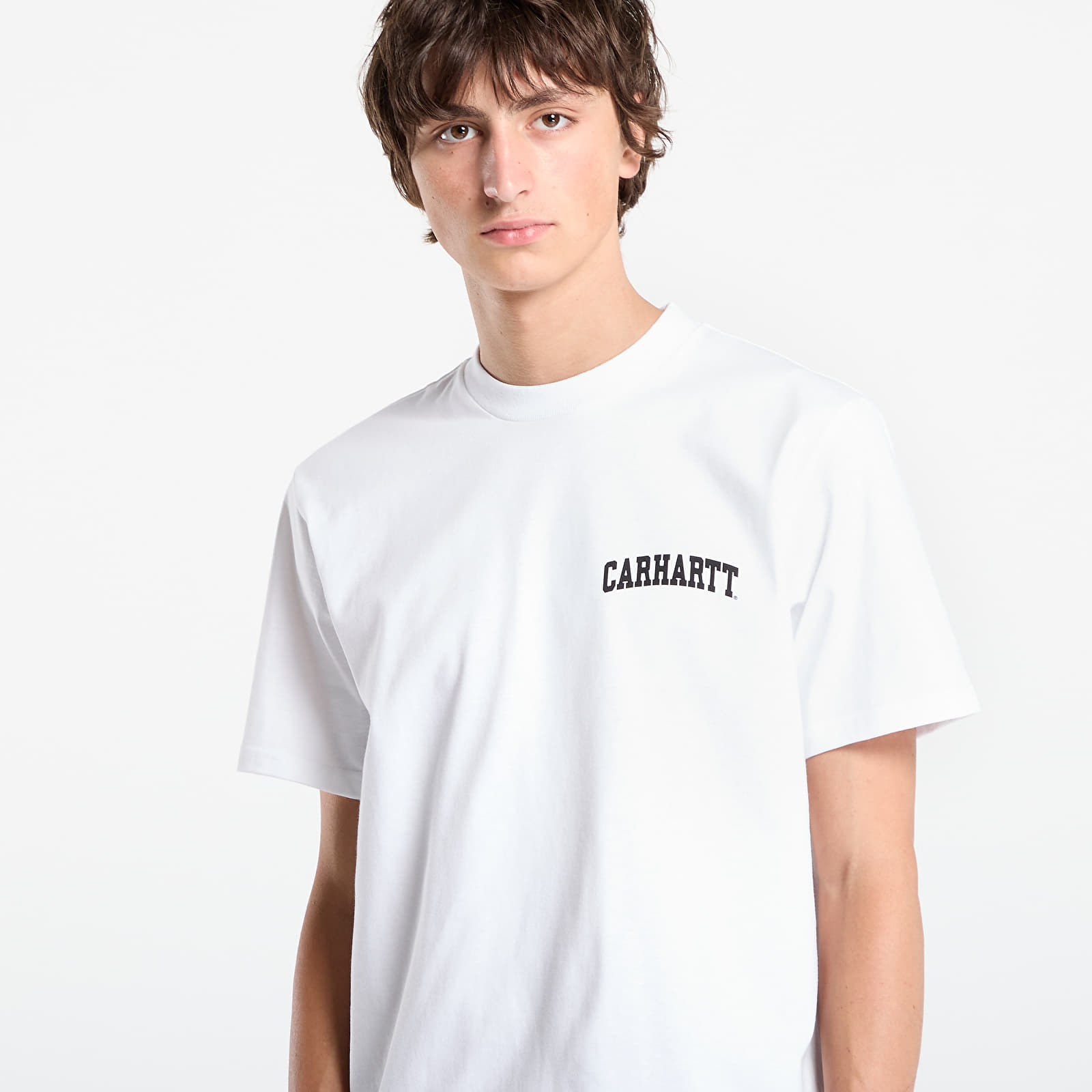 T-shirts de homem Carhartt WIP S/S University Script T-Shirt UNISEX White/ Black