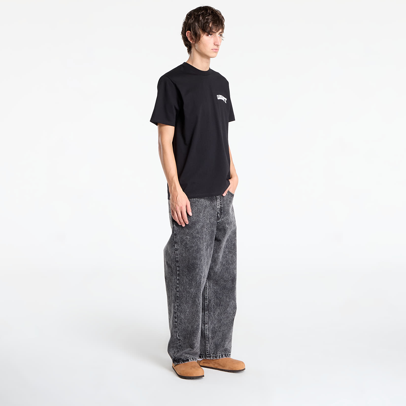 Moške majice  Carhartt WIP S/S University Script T-Shirt UNISEX Black/ White