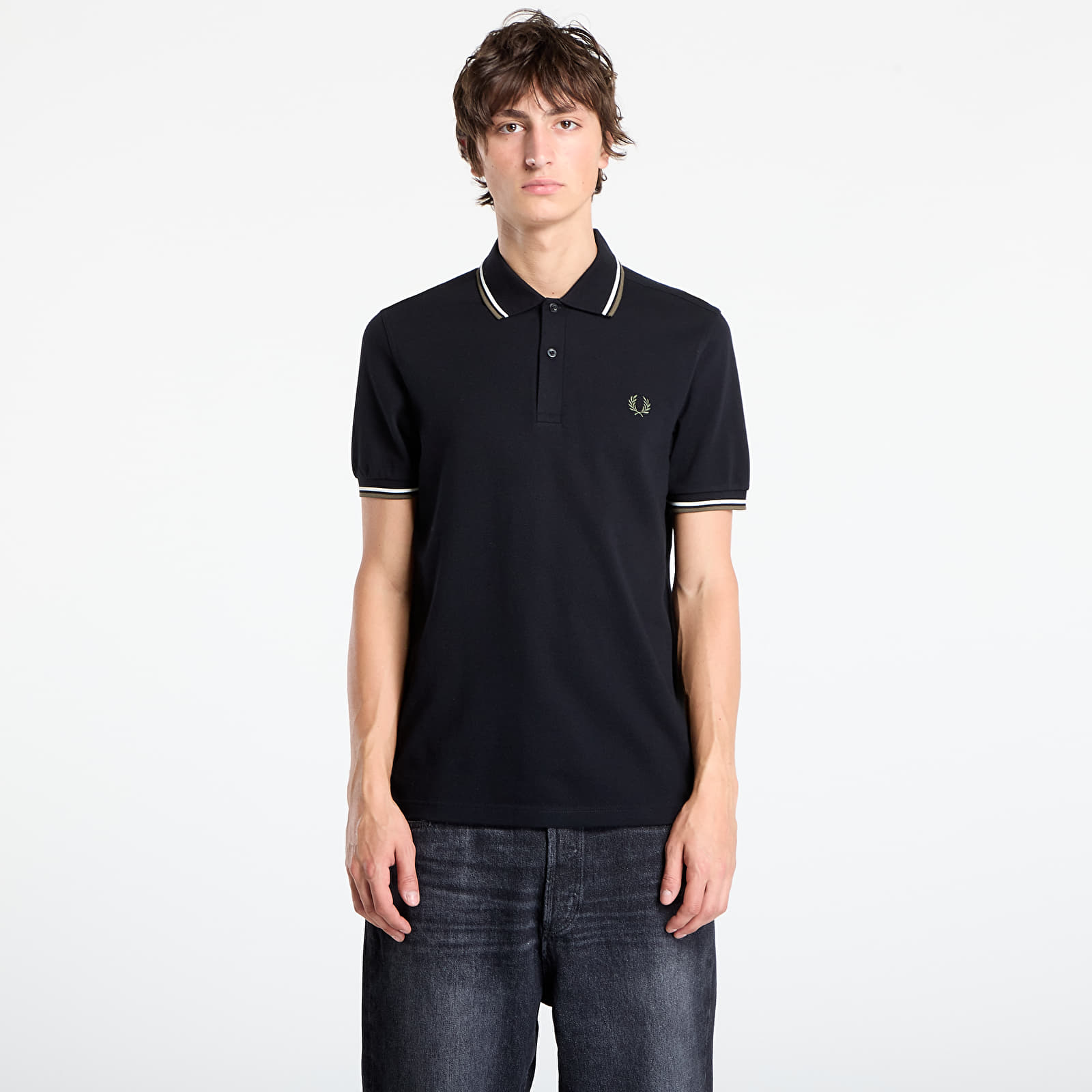T-shirts FRED PERRY Twin Tipped Fred Perry Shirt UNISEX Blk/ Ecr/ Lrlwgren