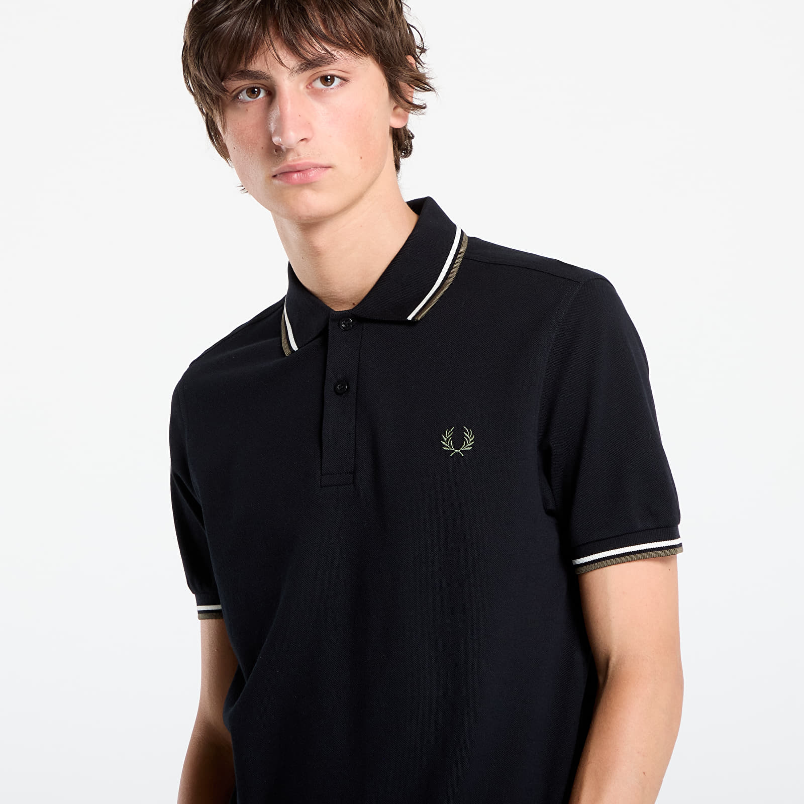 T-shirts FRED PERRY Twin Tipped Fred Perry Shirt UNISEX Blk/ Ecr/ Lrlwgren