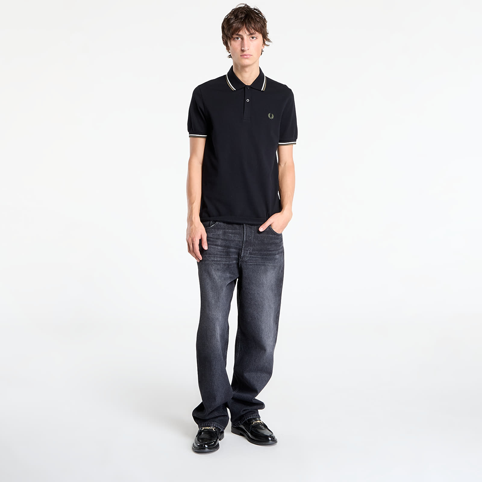 T-shirts FRED PERRY Twin Tipped Fred Perry Shirt UNISEX Blk/ Ecr/ Lrlwgren