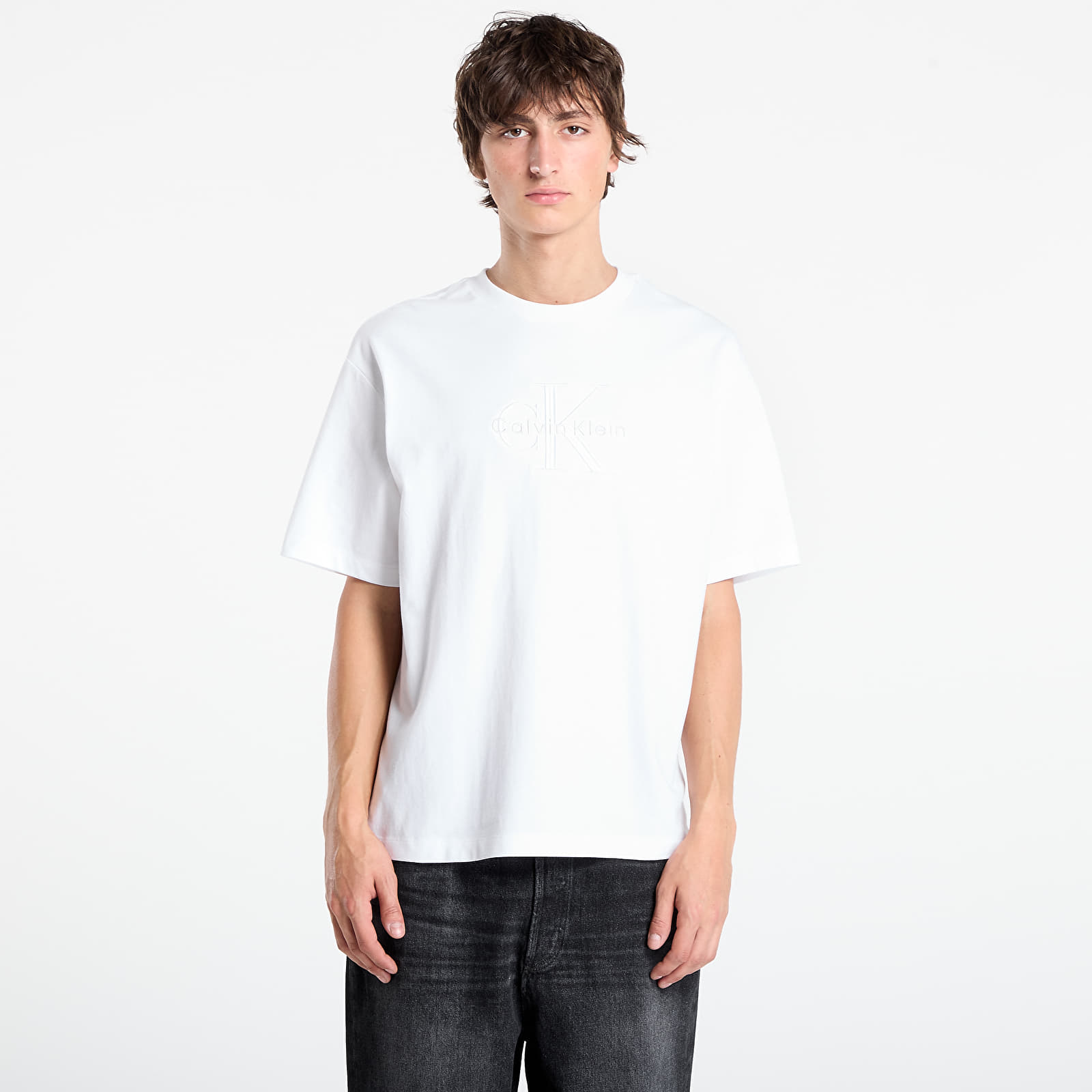 Camisetas de hombre Calvin Klein Hi Low Emb 16S Jersey Tee White