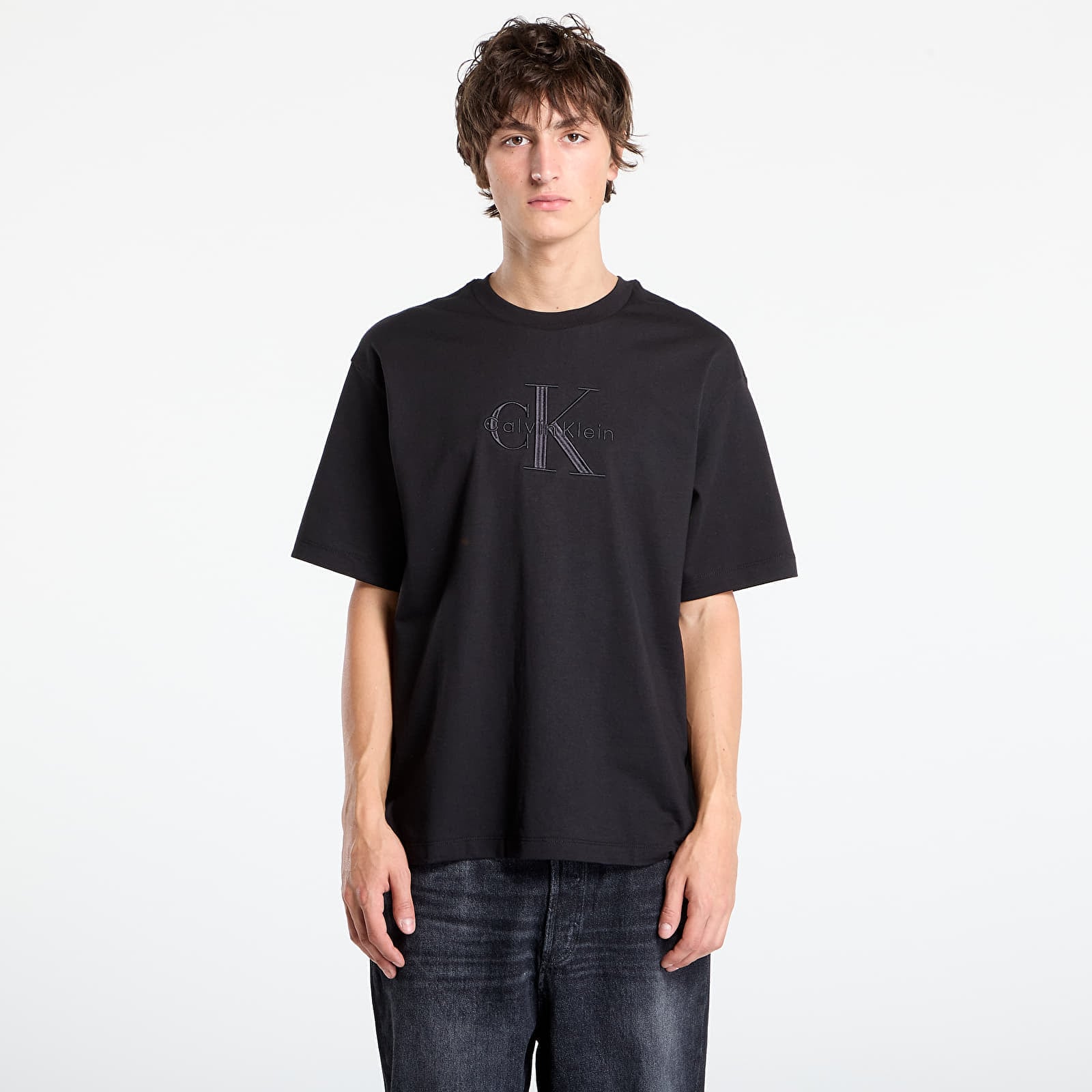 Tricou Calvin Klein Hi Low Emb 16S Jersey Tee Black L
