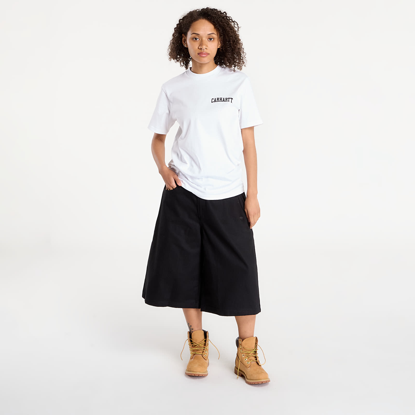 T-shirts de homem Carhartt WIP S/S University Script T-Shirt UNISEX White/ Black