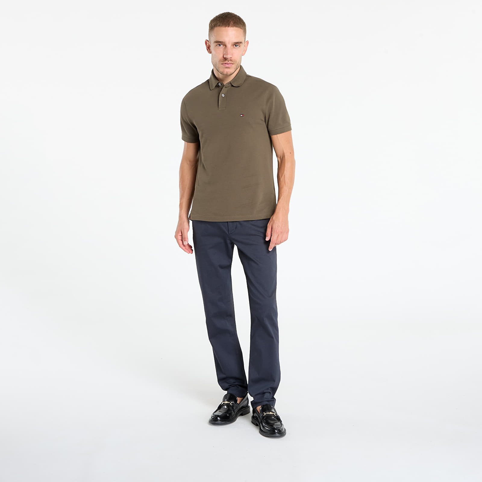 Pánské kalhoty Tommy Hilfiger Denton Printed Structure Chino Navy