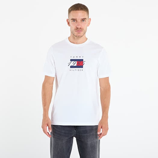 T-shirt Tommy Hilfiger Linear Flag Graphic Tee White