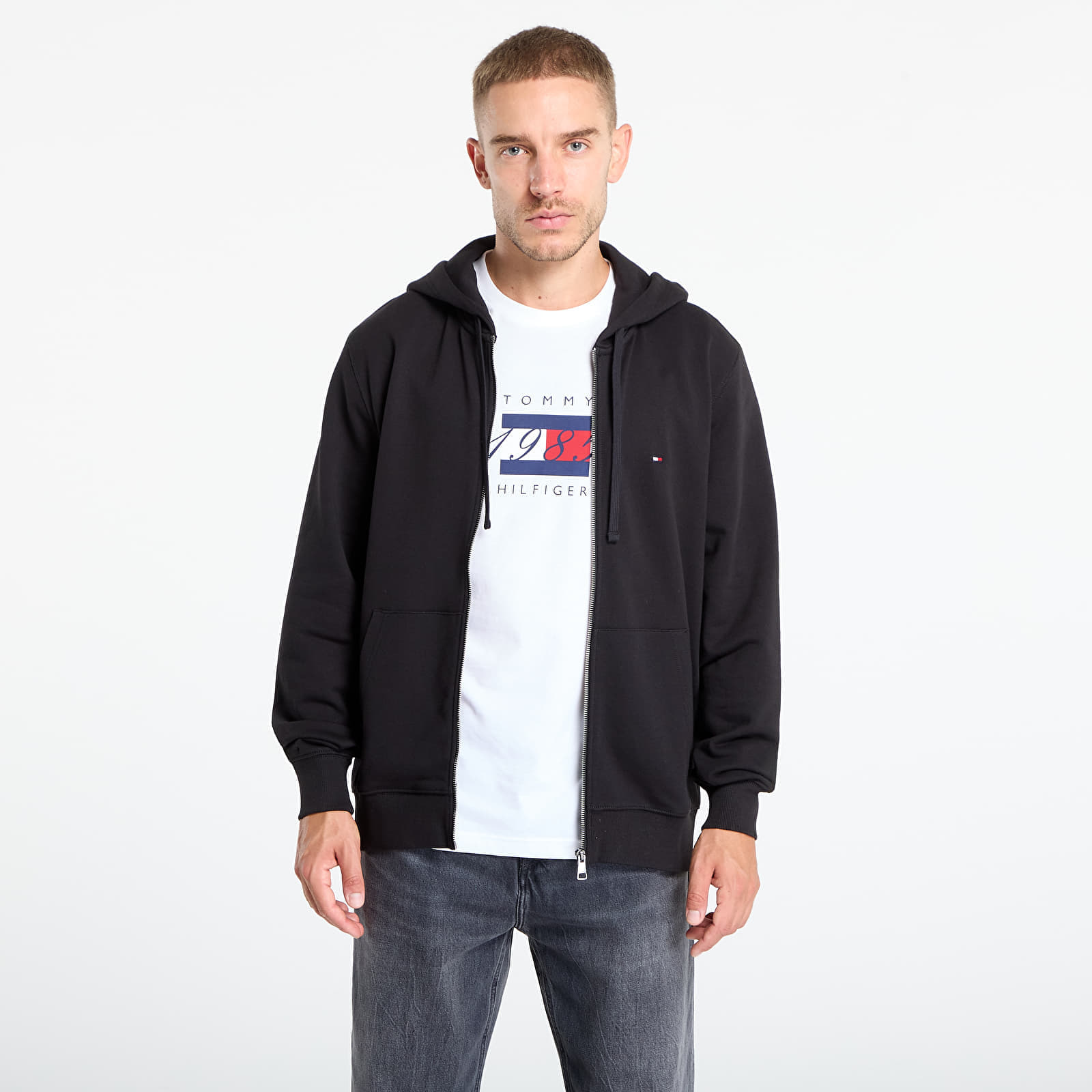 Sweatshirt Tommy Hilfiger Essential Terry Zip Through Black XL