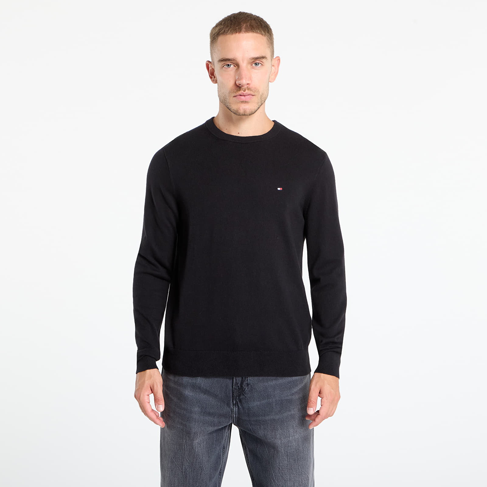 Tröjor Tommy Hilfiger Pima Org Cotton Cashmere Crew Neck Black