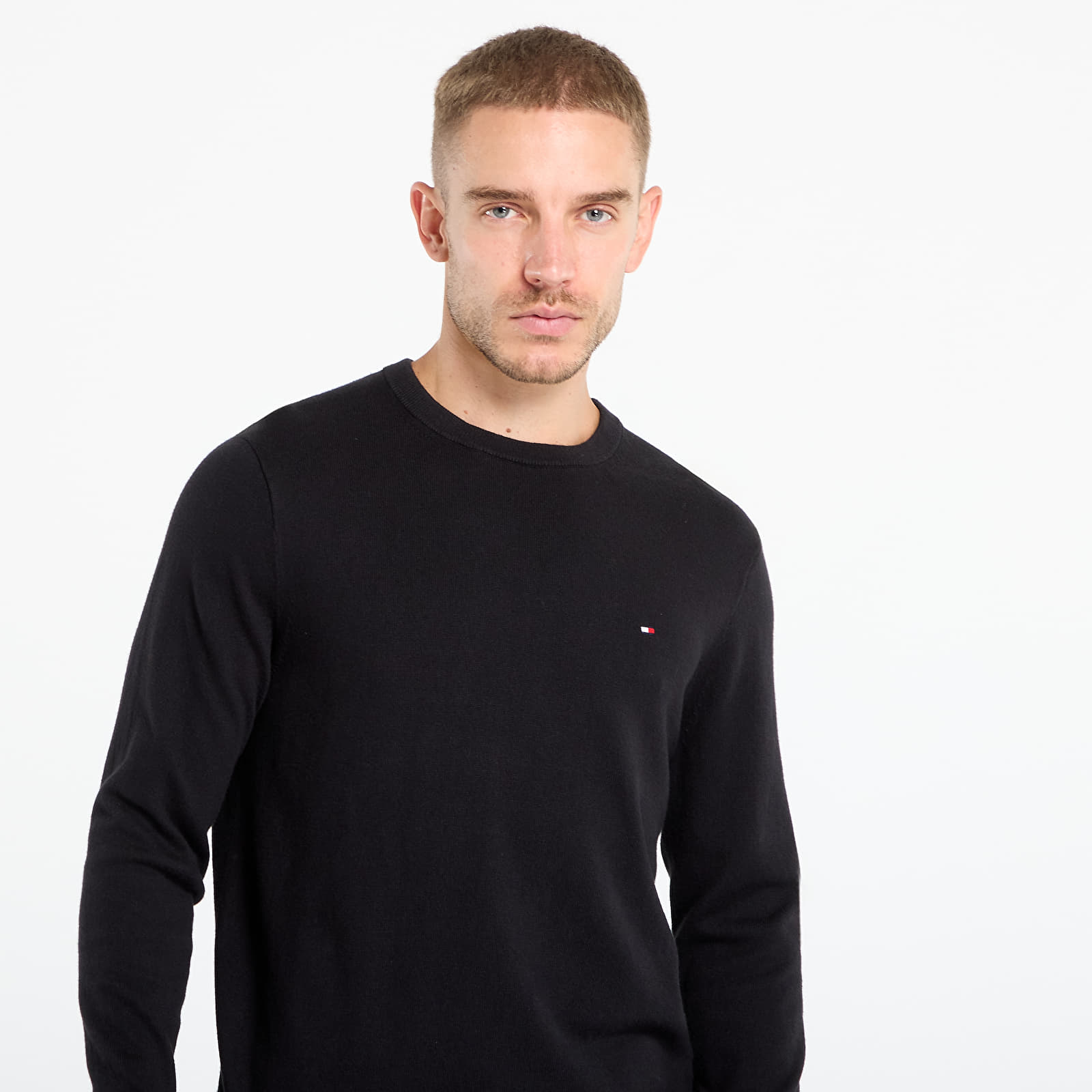 Tröjor Tommy Hilfiger Pima Org Cotton Cashmere Crew Neck Black