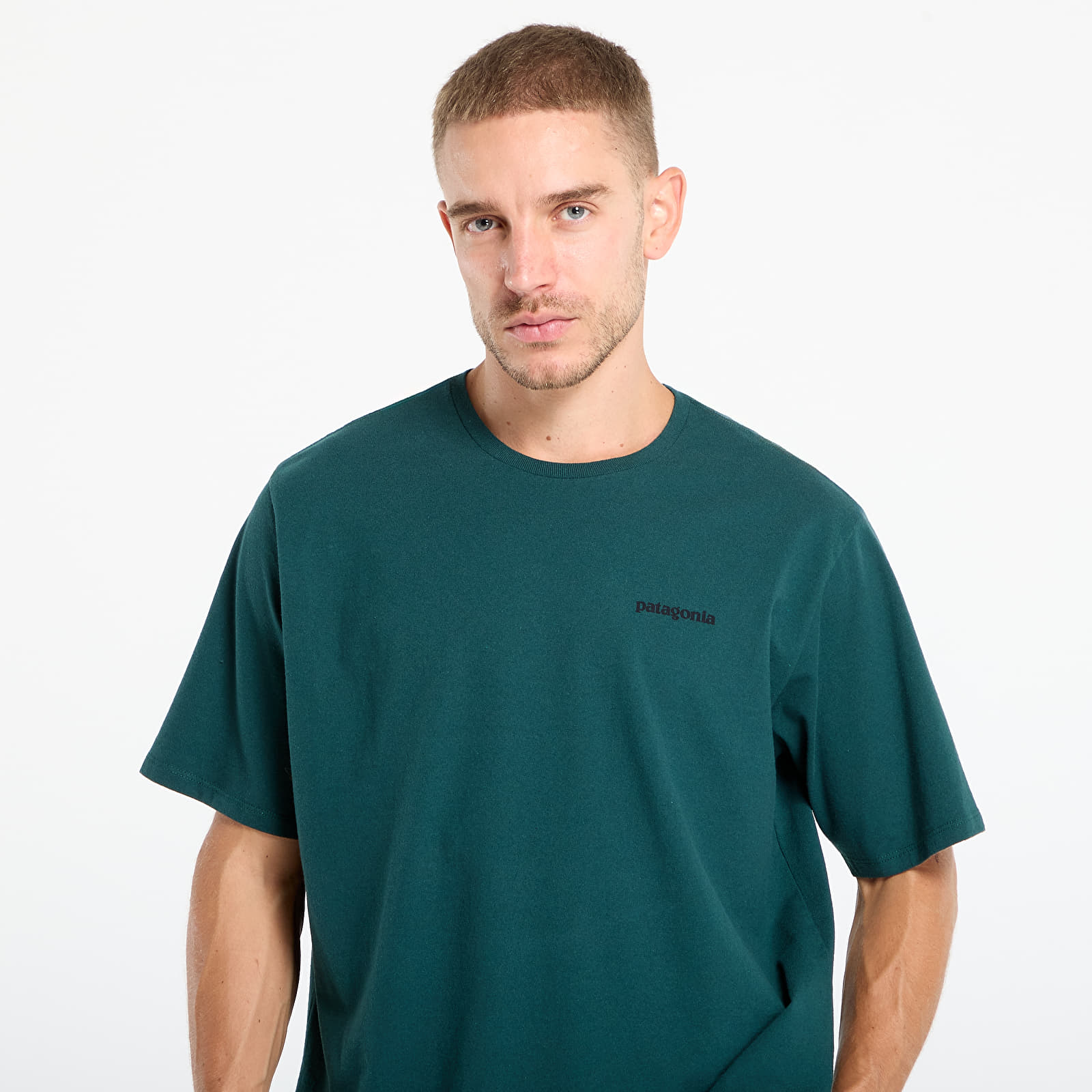 Trička Pataognia M's P-6 Logo Responsibili-Tee Cascade Green