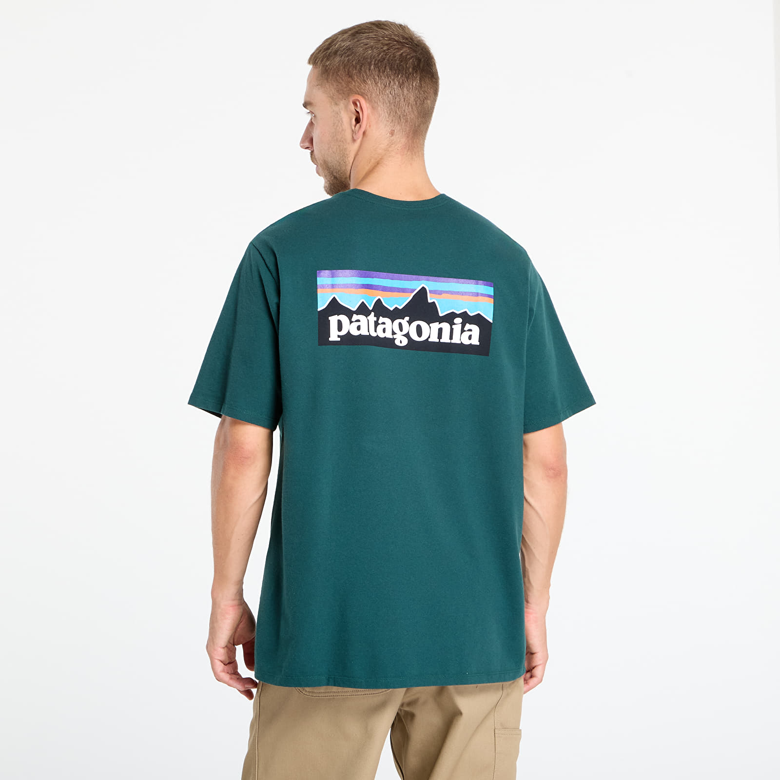 Trička Pataognia M's P-6 Logo Responsibili-Tee Cascade Green