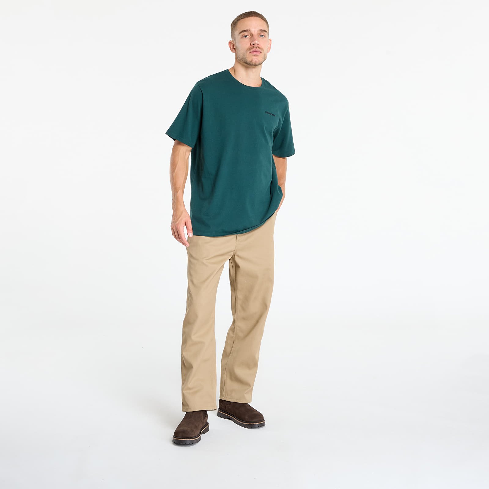 Trička Pataognia M's P-6 Logo Responsibili-Tee Cascade Green