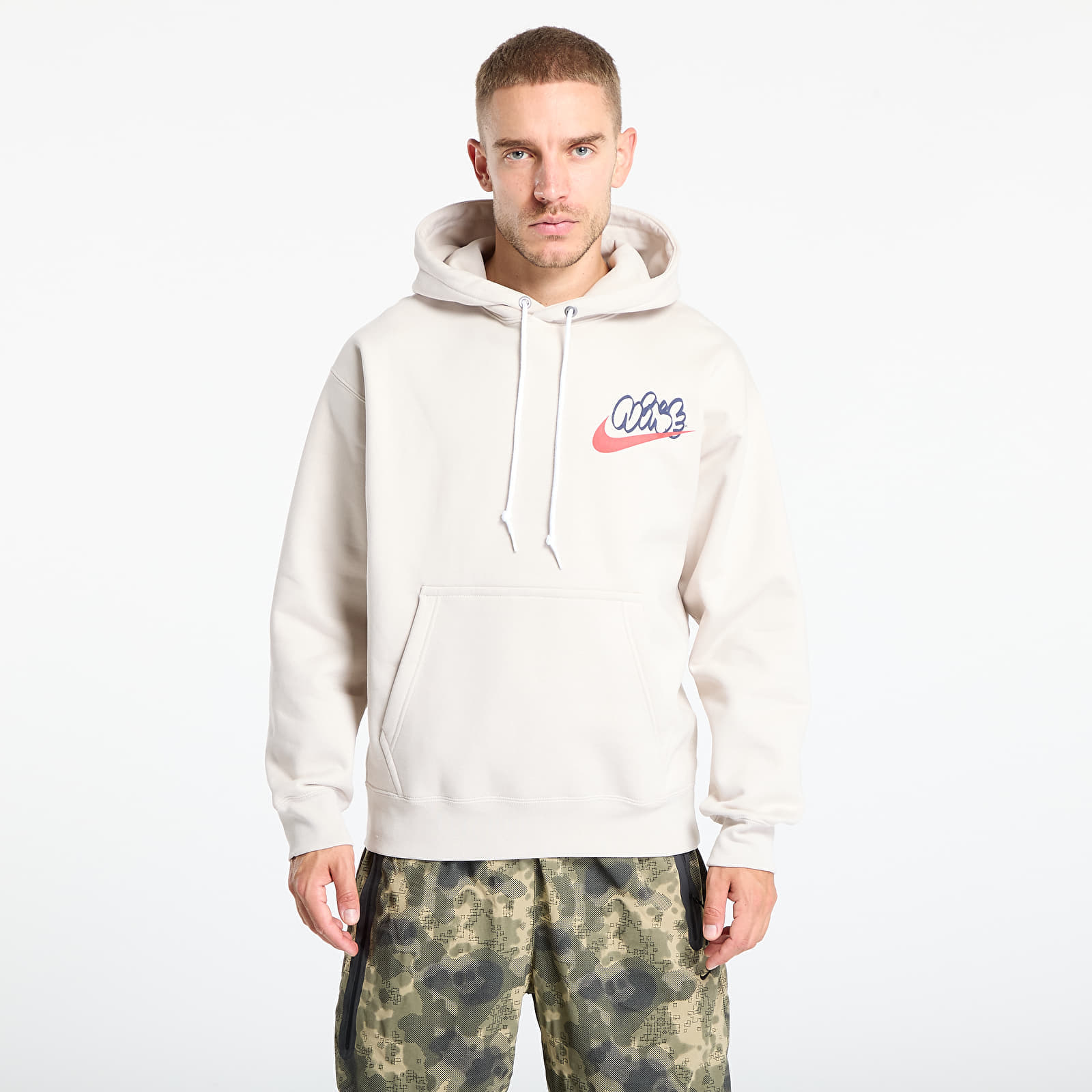 Sweatshirt Nike Solo Swoosh Men's Fleece Hoodie Lt Orewood Brn XS